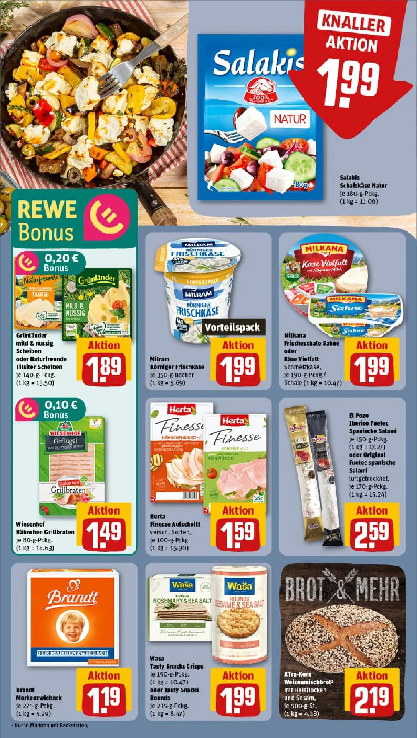 REWE Prospekt ab 26.01.2026 zum Blättern » Angebote | Seite: 10 | Produkte: Milkana, Salakis, Brot, Herta finesse