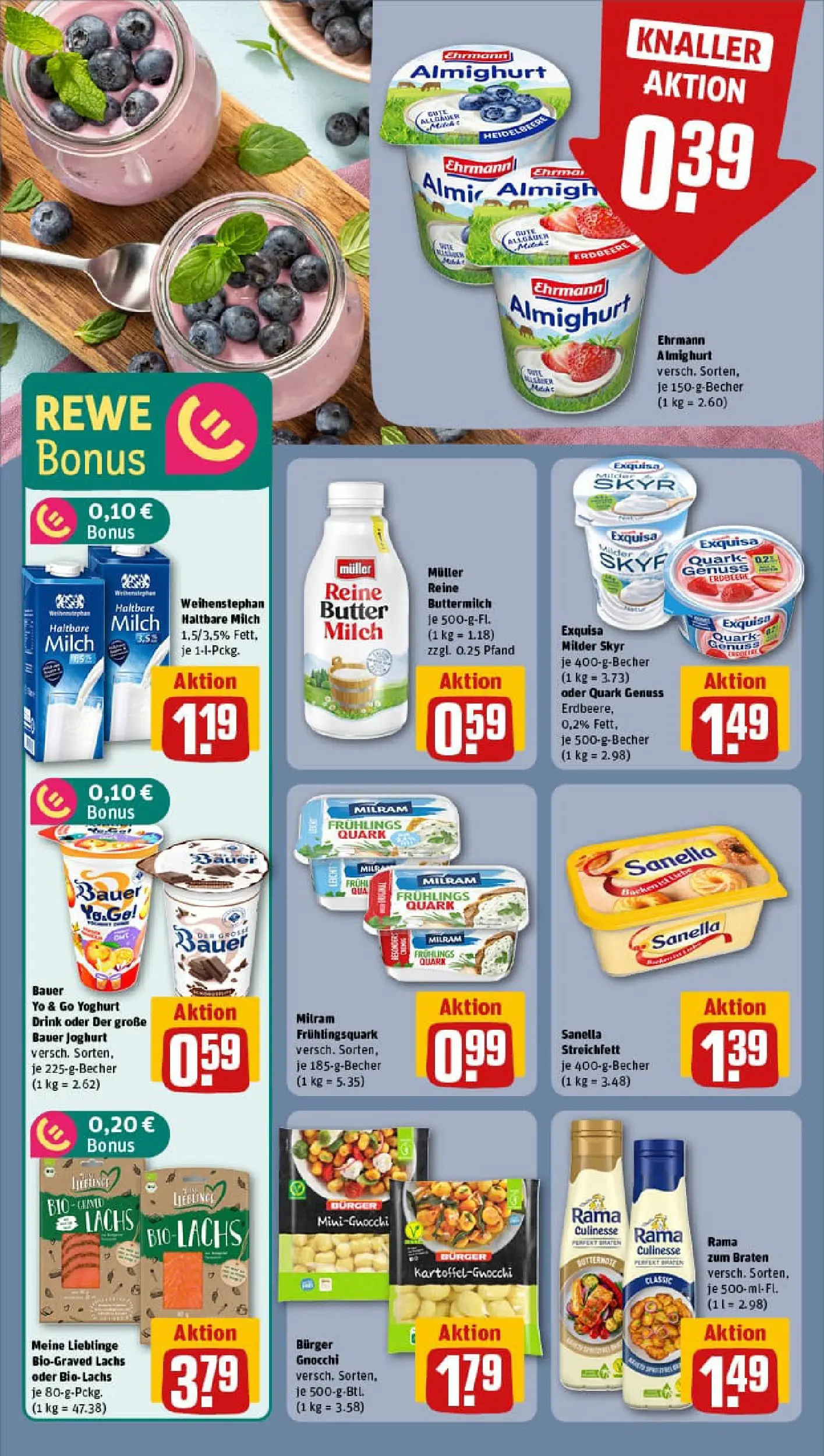 REWE Prospekt ab 26.01.2026 zum Blättern » Angebote | Seite: 11 | Produkte: Buttermilch, Butter, Burger, Milram