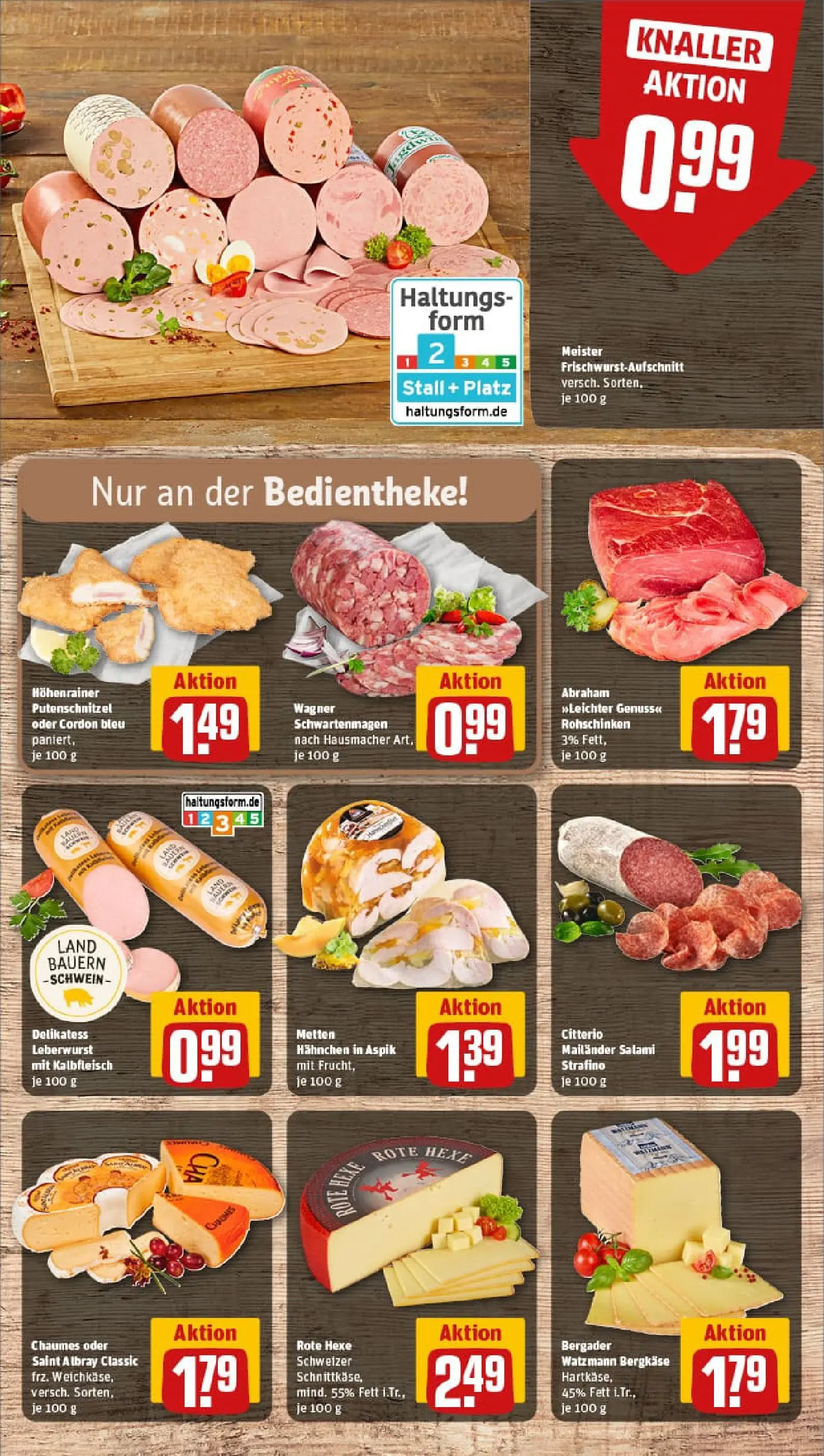 REWE Prospekt ab 26.01.2026 zum Blättern » Angebote | Seite: 9 | Produkte: Hahnchen, Putenschnitzel, Salami