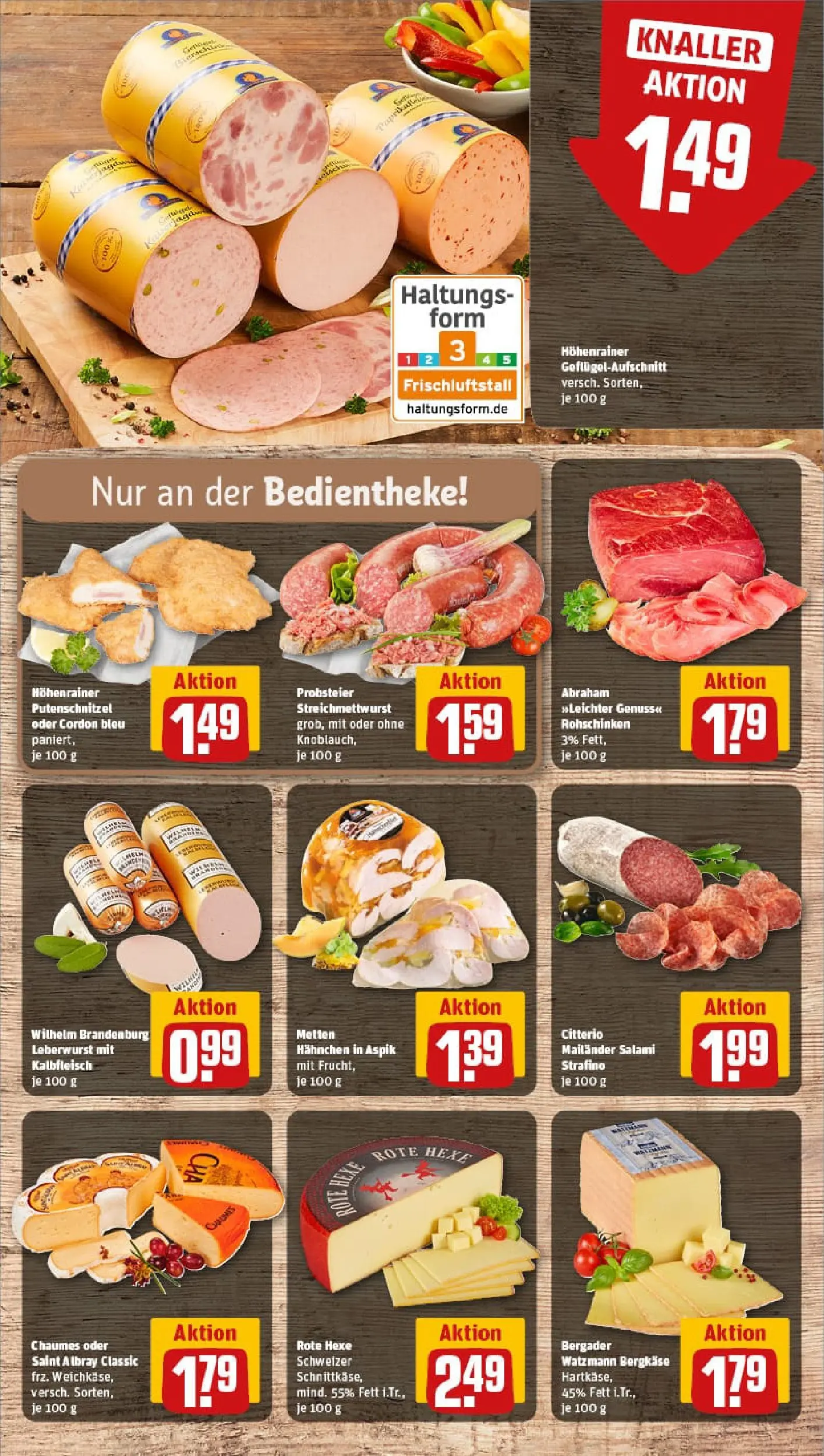 REWE Prospekt ab 26.01.2026 zum Blättern » Angebote | Seite: 9 | Produkte: Hahnchen, Putenschnitzel, Salami