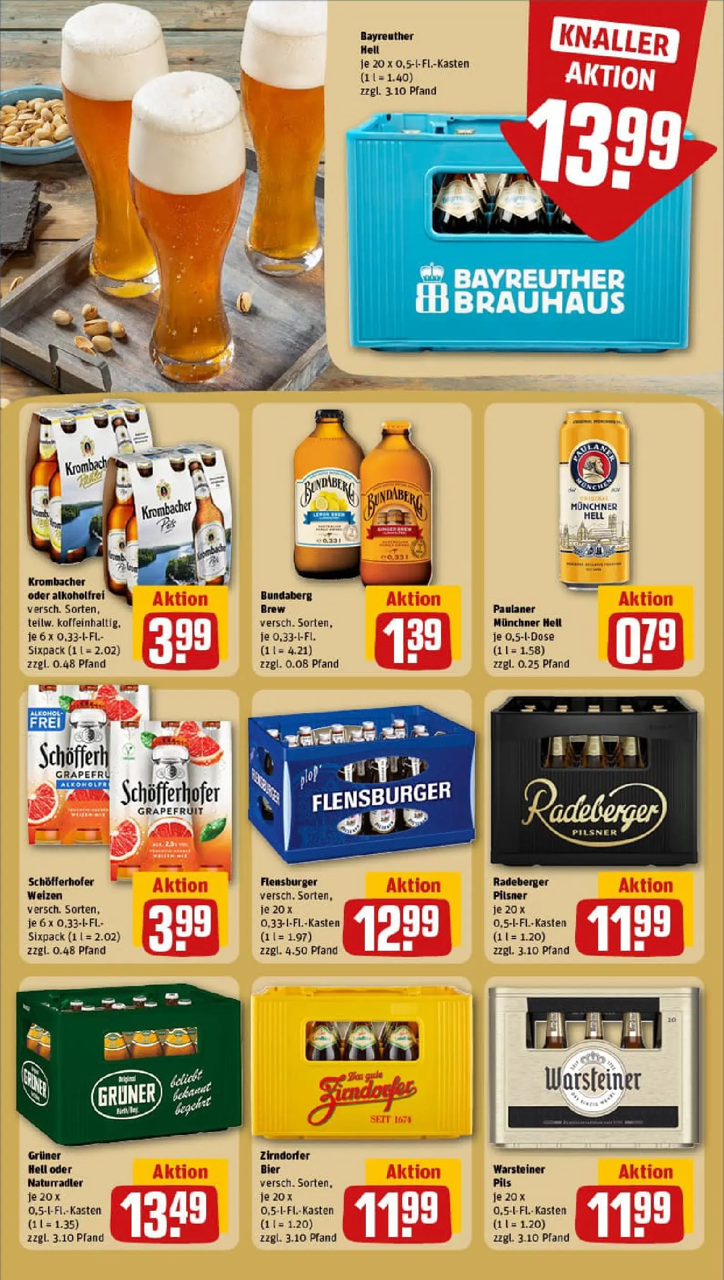 REWE Prospekt ab 26.01.2026 zum Blättern » Angebote | Seite: 19 | Produkte: Bier, Grapefruit, Krombacher, Paulaner