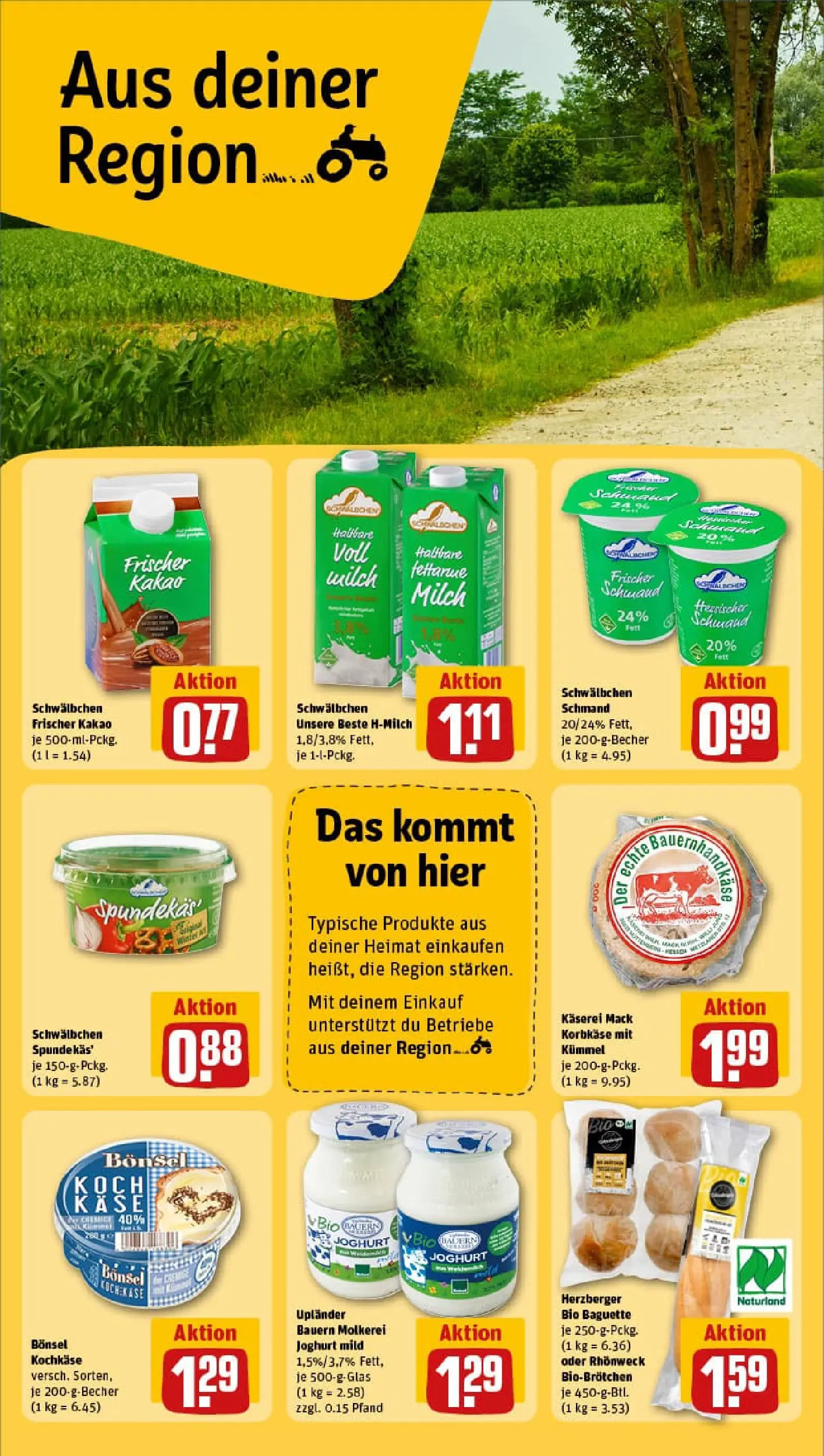 REWE Prospekt ab 26.01.2026 zum Blättern » Angebote | Seite: 18 | Produkte: Milch, Käse, Joghurt, Baguette