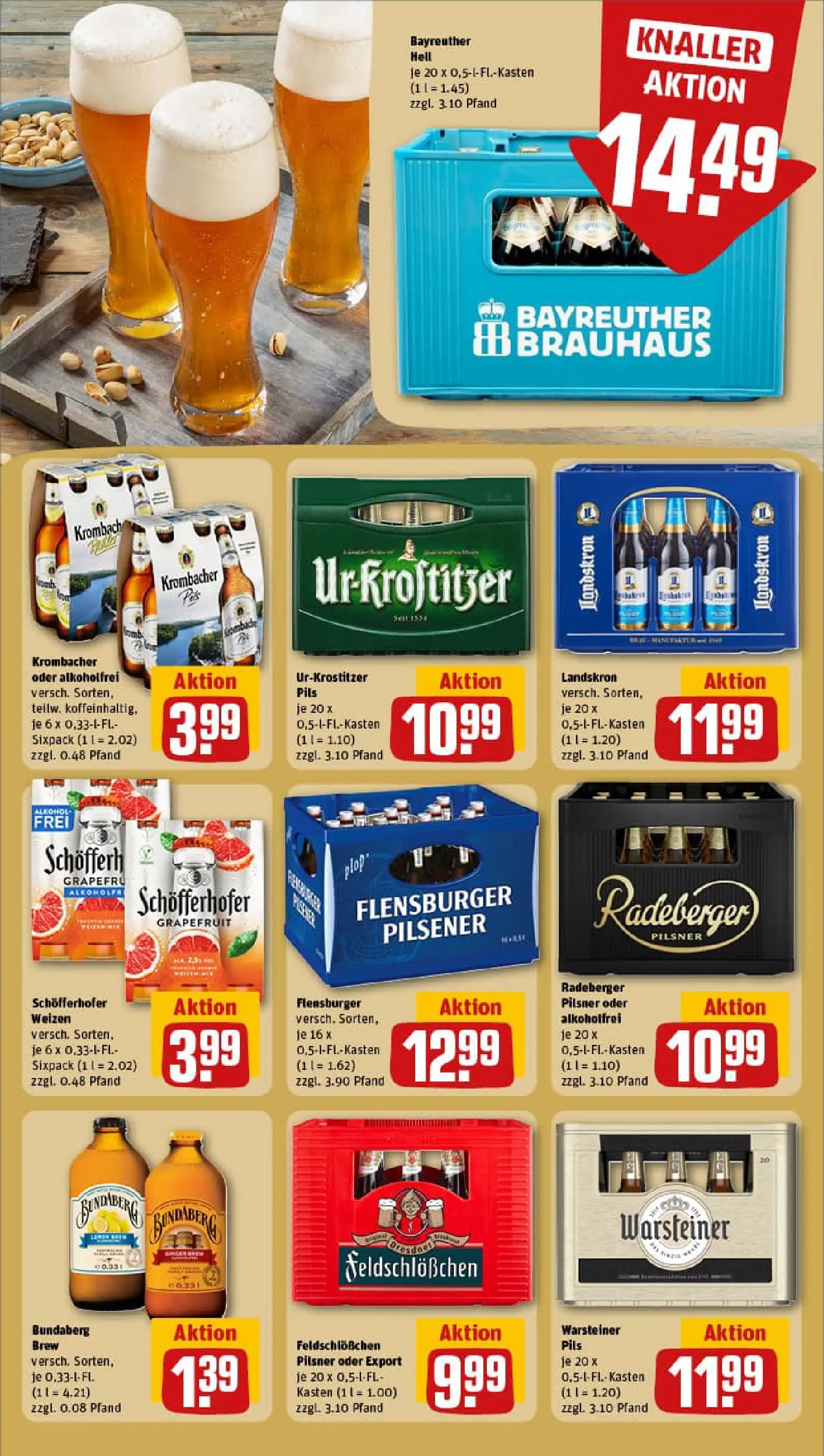 REWE Prospekt ab 26.01.2026 zum Blättern » Angebote | Seite: 19 | Produkte: Pils, Flensburger, Grapefruit, Radeberger pilsner