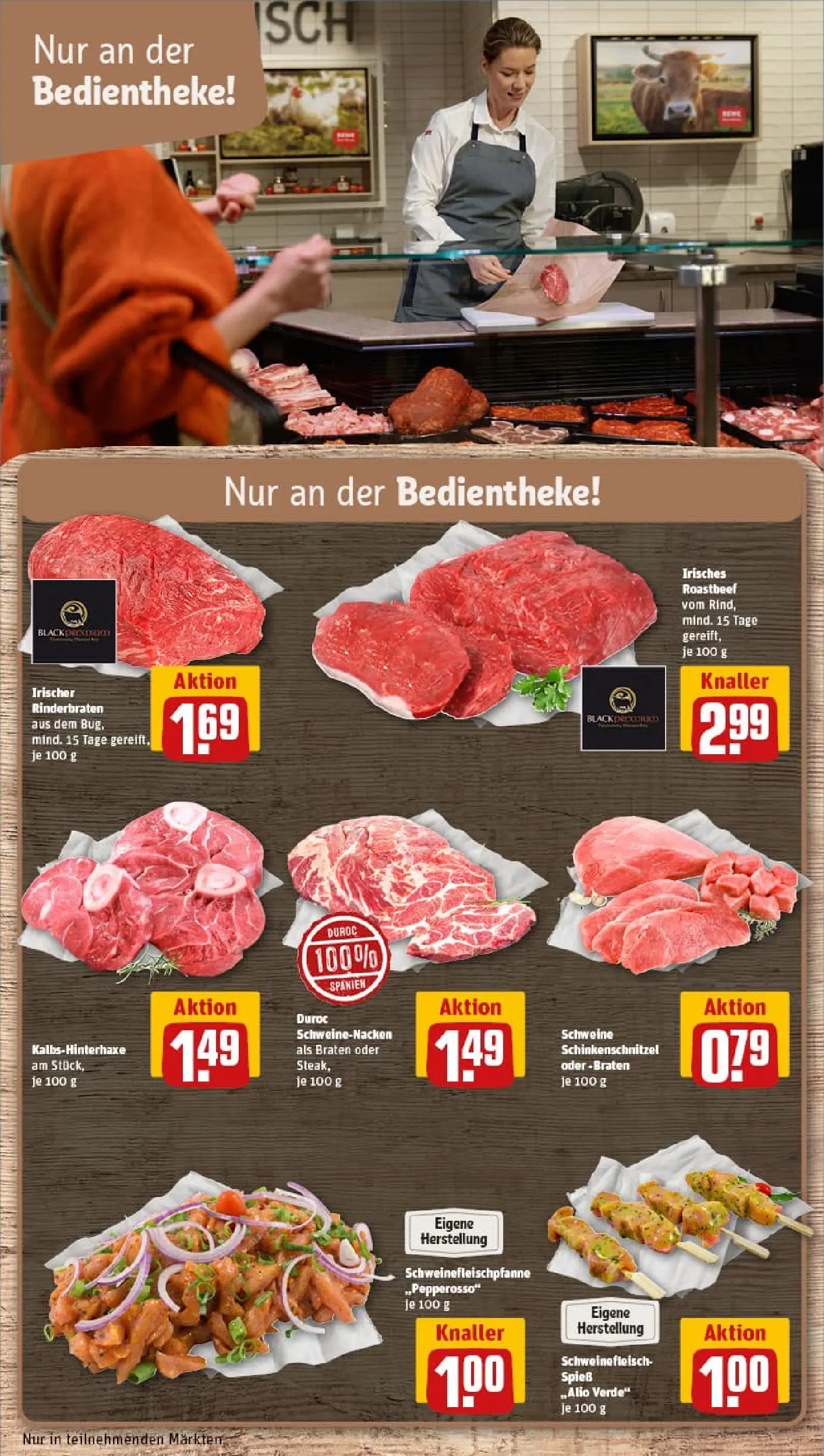 REWE Prospekt ab 26.01.2026 zum Blättern » Angebote | Seite: 10 | Produkte: Rinderbraten, Roastbeef, Schweinefleisch, Steak