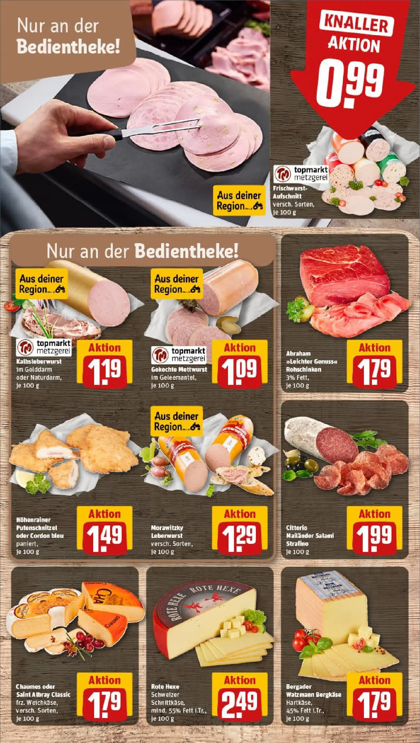 REWE Prospekt ab 26.01.2026 zum Blättern » Angebote | Seite: 9 | Produkte: Putenschnitzel, Salami, Morawitzky