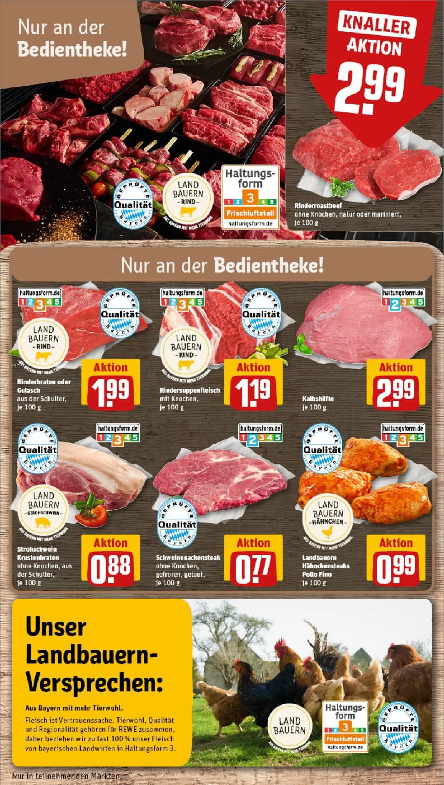 REWE Prospekt ab 26.01.2026 zum Blättern » Angebote | Seite: 12 | Produkte: Hahnchen, Krustenbraten, Gulasch, Fleisch