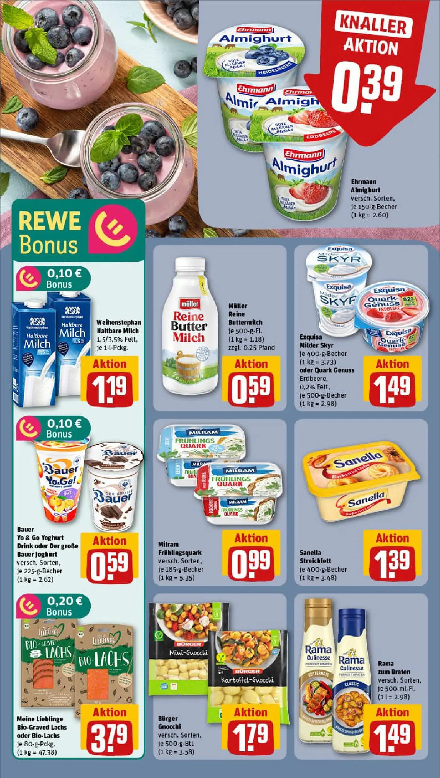 REWE Prospekt ab 26.01.2026 zum Blättern » Angebote | Seite: 11 | Produkte: Ehrmann almighurt, Butter, Joghurt, Skyr