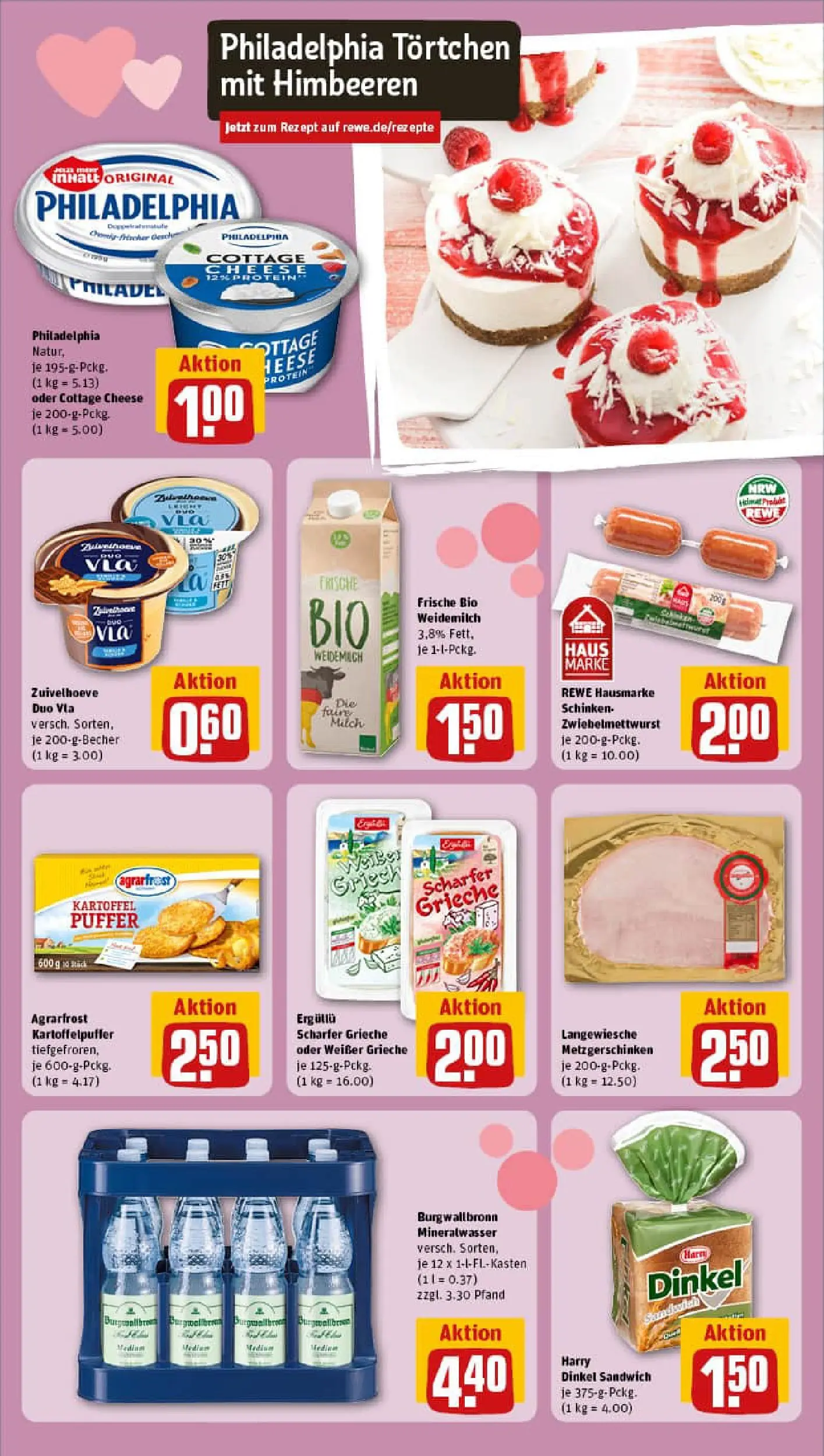 REWE Prospekt ab 26.01.2026 zum Blättern » Angebote | Seite: 15 | Produkte: Himbeeren, Philadelphia, Mineralwasser