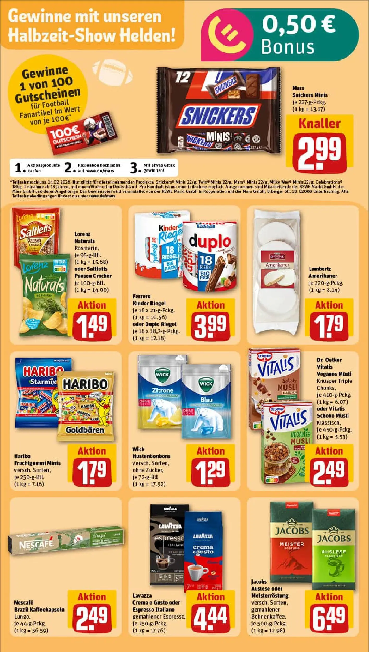 REWE Prospekt ab 26.01.2026 zum Blättern » Angebote | Seite: 21 | Produkte: Haribo, Twix, Football, Duplo riegel