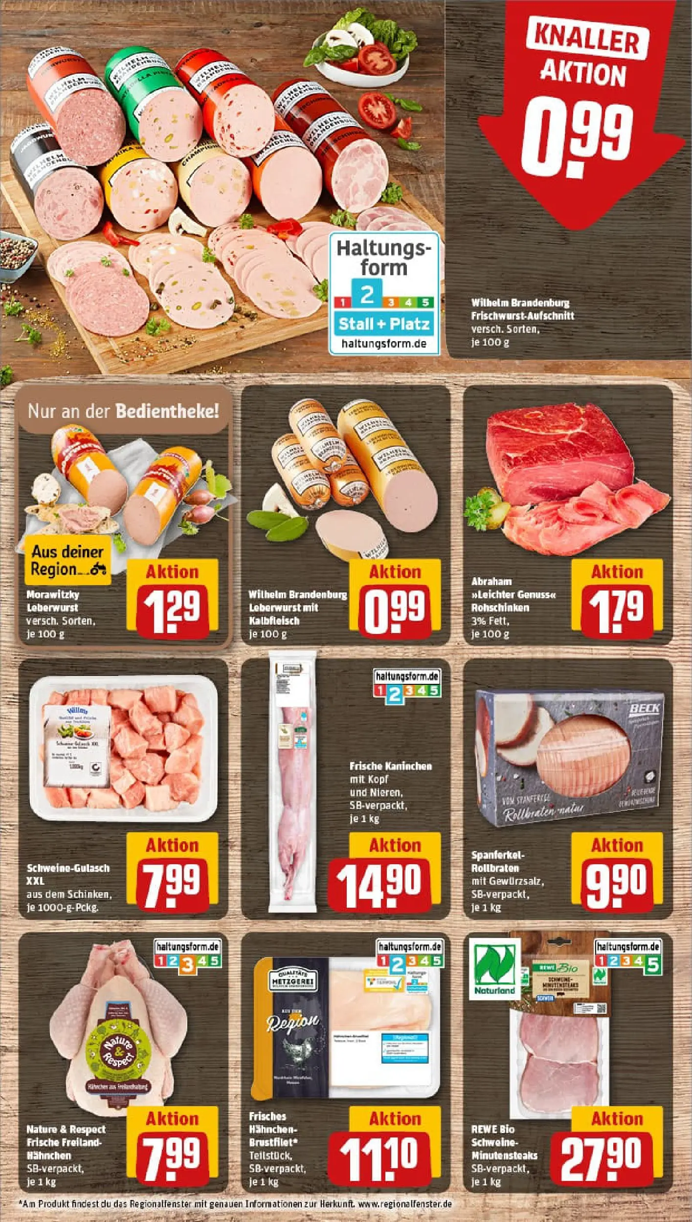 REWE Prospekt ab 26.01.2026 zum Blättern » Angebote | Seite: 8 | Produkte: Schweinegulasch, Hahnchen, Kaninchen, Morawitzky