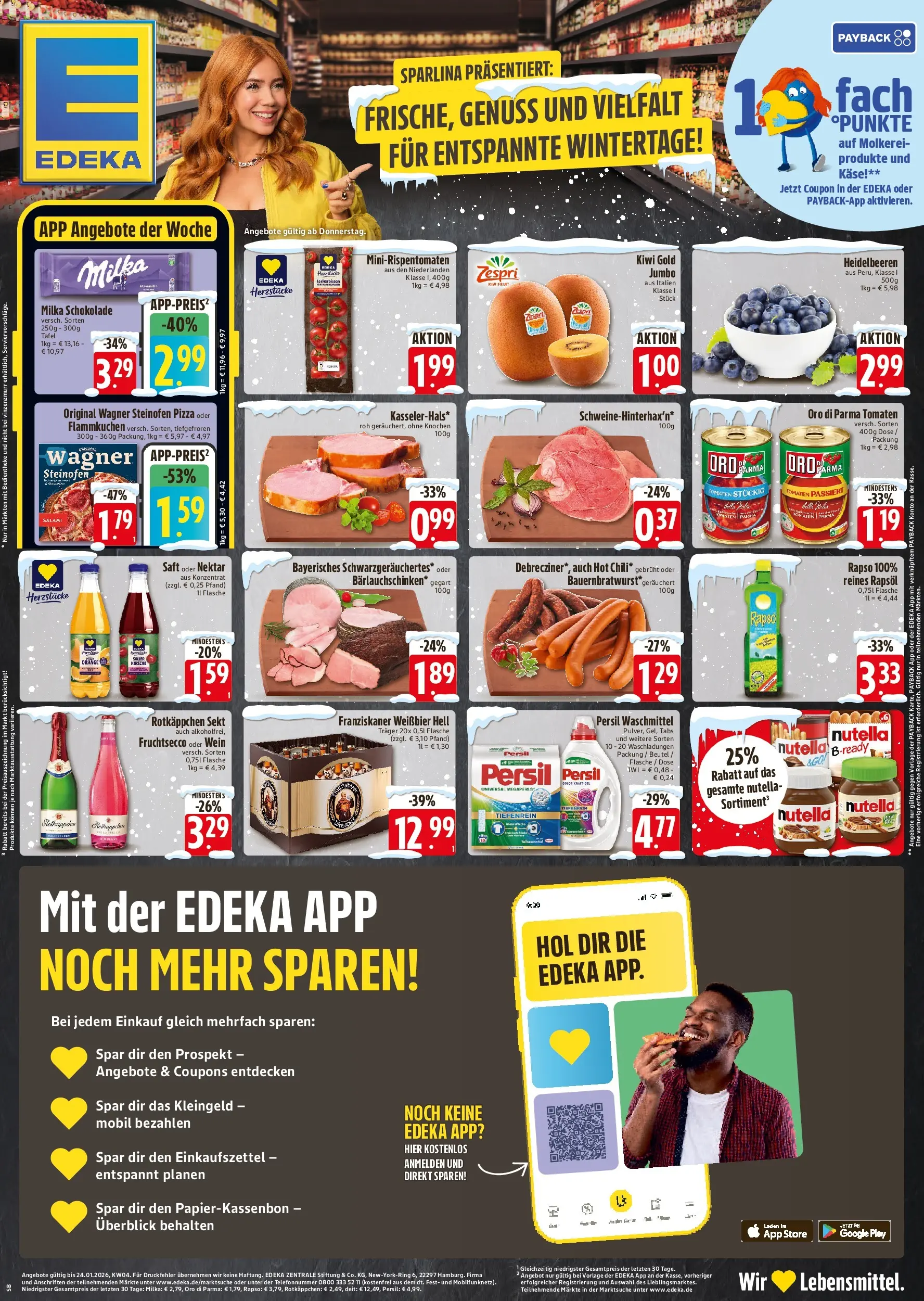 Edeka prospekt Vilsbiburg	 (ab 22.01.2026) » Angebote Online | Seite: 1 | Produkte: Schokolade, Heidelbeeren, Waschmittel, Persil