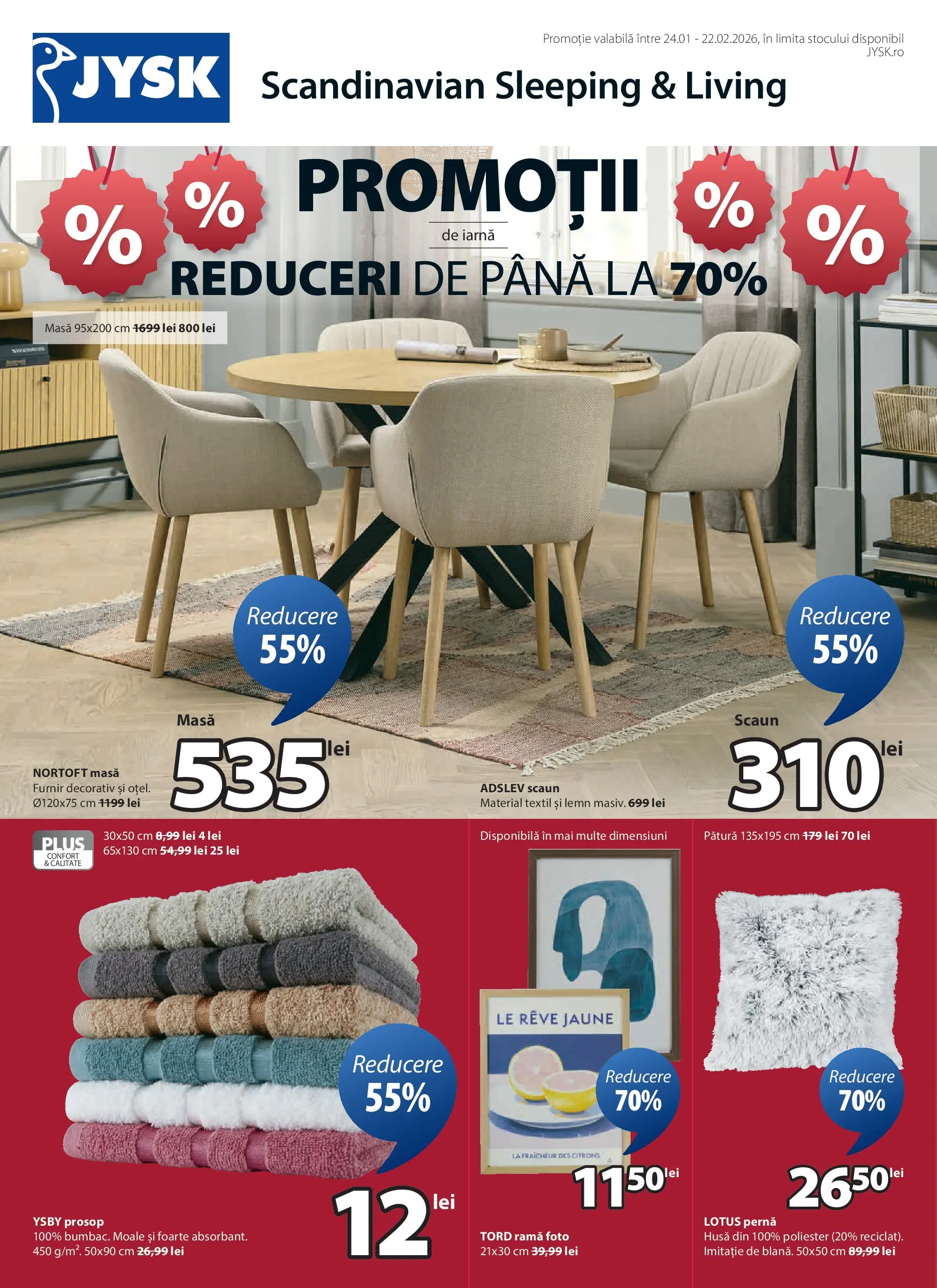 JYSK - Catalog JYSK până în data de 22.02.2026 - Oferta 23.01.2026 - 22.02.2026 | Pagină: 1 | Produse: Pernă, Pătură, Scaun, Ramă foto