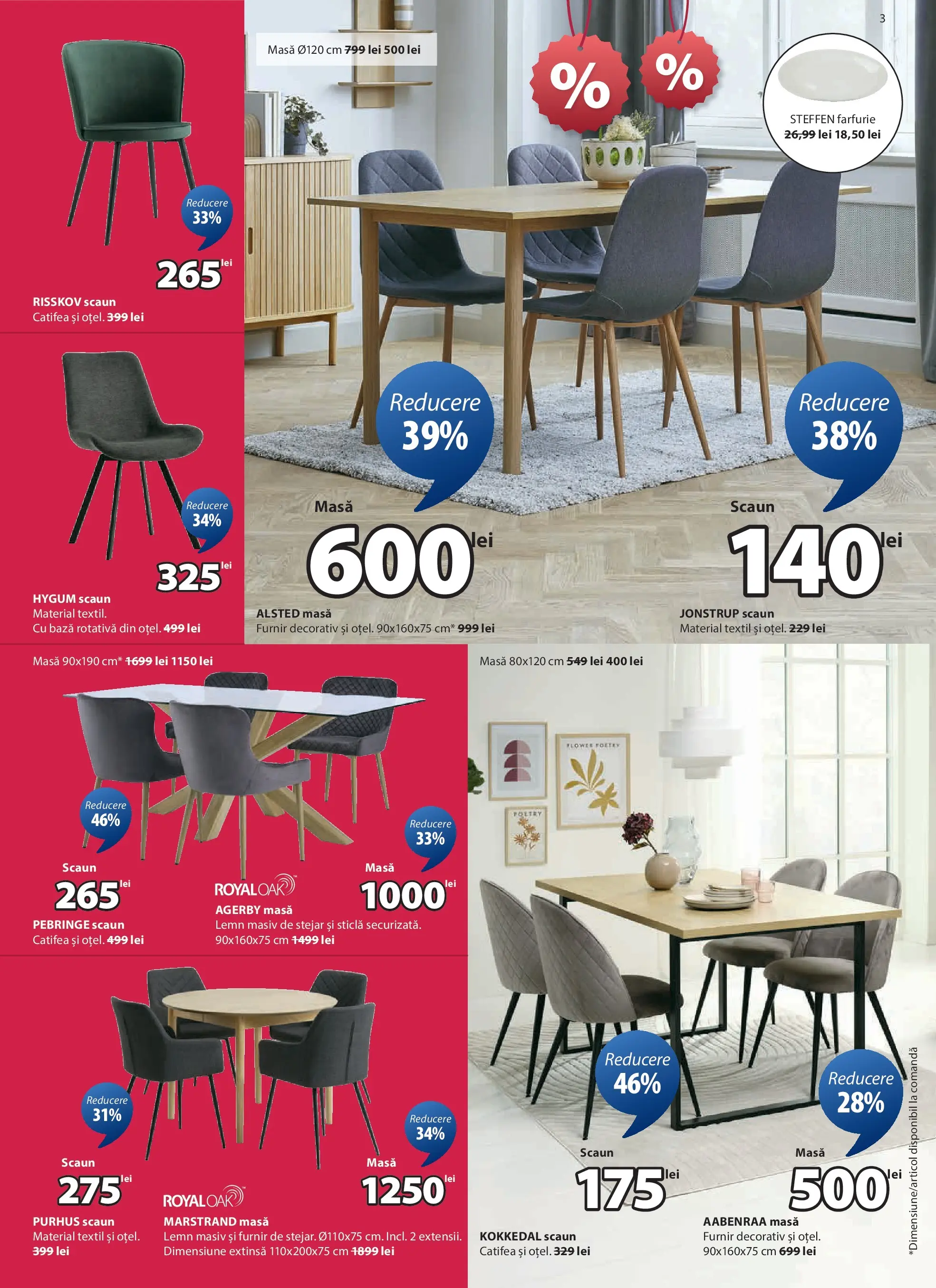 JYSK - Catalog JYSK până în data de 22.02.2026 - Oferta 23.01.2026 - 22.02.2026 | Pagină: 3 | Produse: Masă, Scaun, Farfurie
