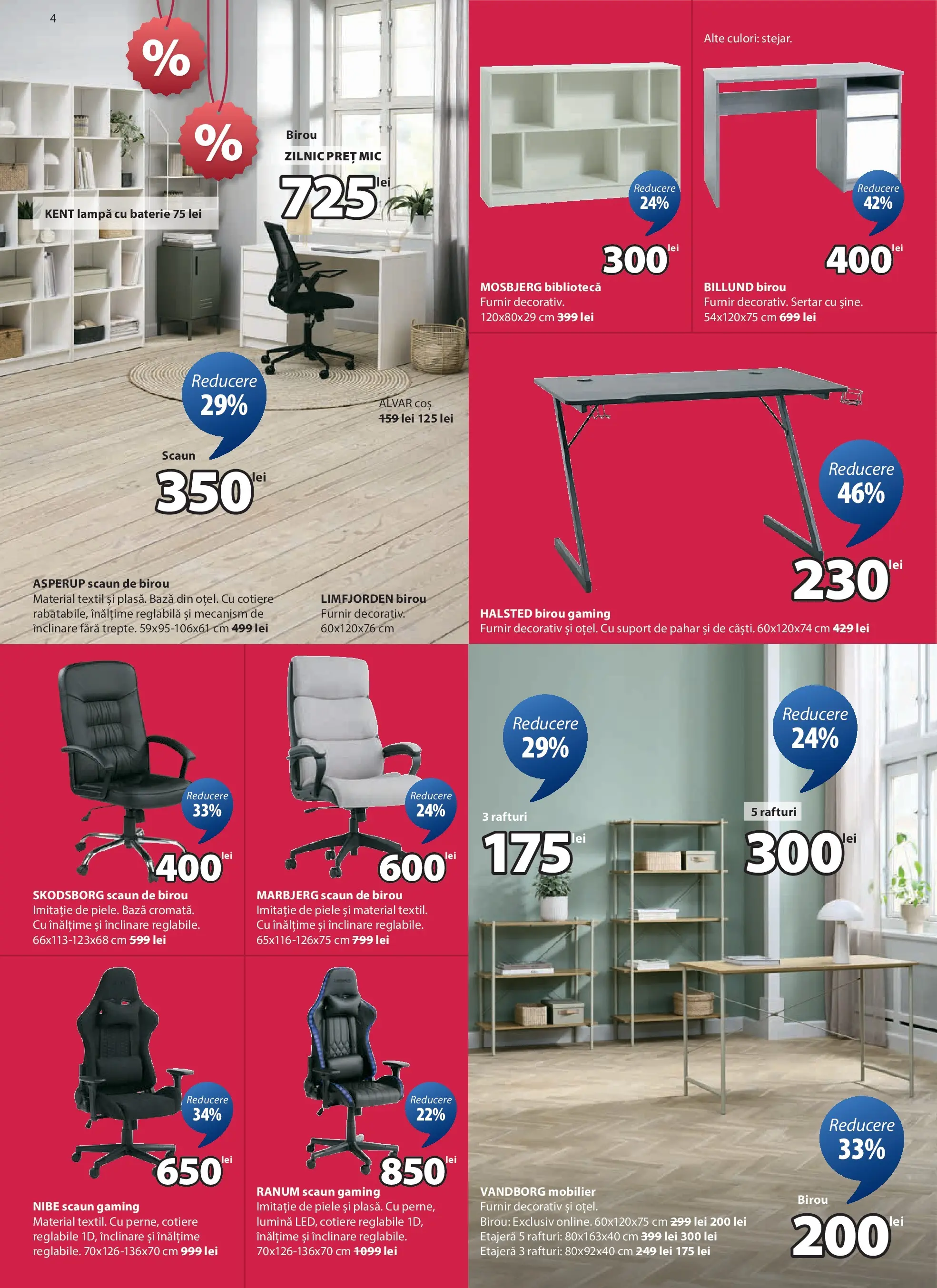JYSK - Catalog JYSK până în data de 22.02.2026 - Oferta 23.01.2026 - 22.02.2026 | Pagină: 4 | Produse: Tavuk suyu, Scaun gaming, Baterie, Etajeră