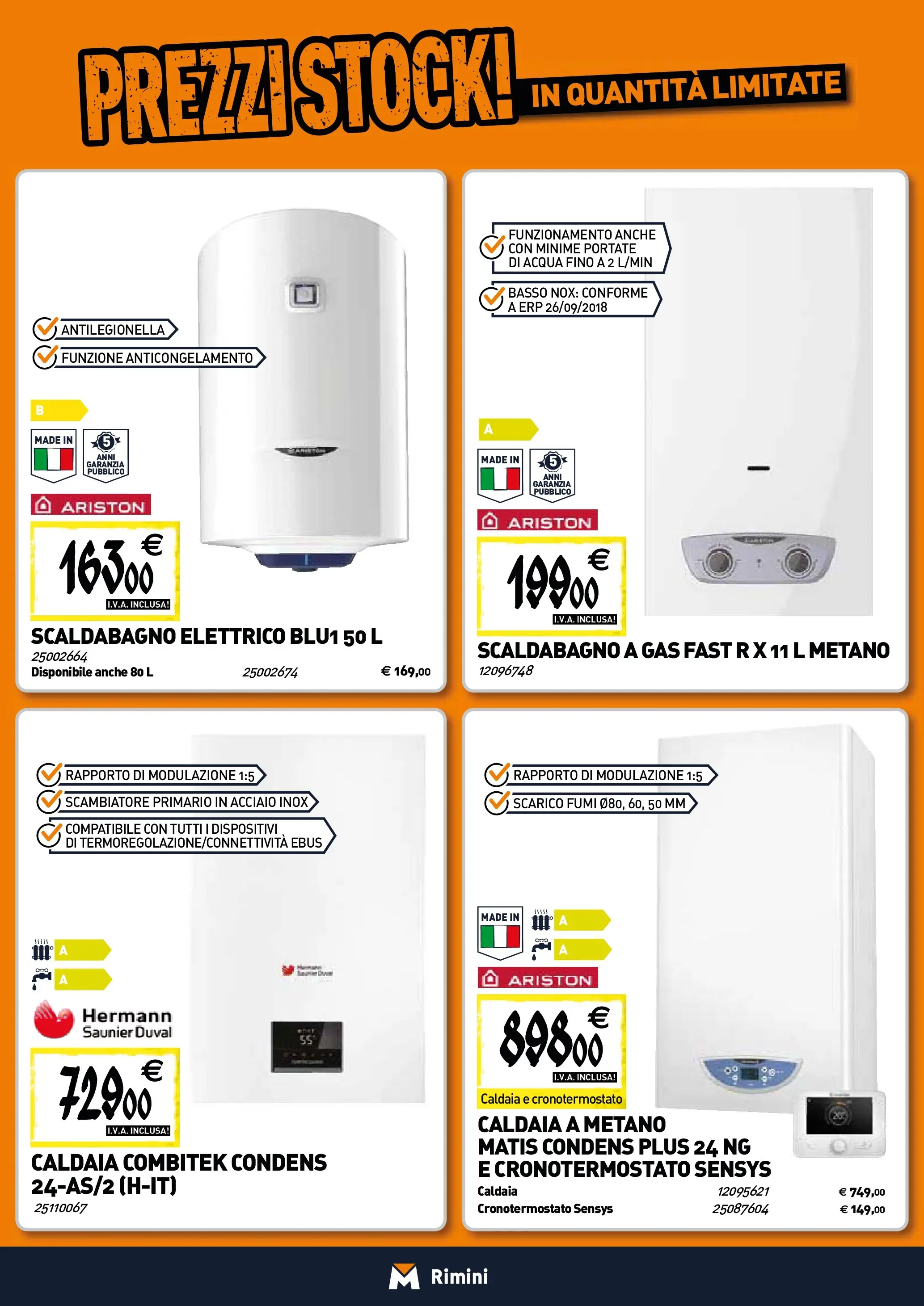 Nuovo TECNOMAT - Straordinari prezzi stock! dal 21/01/2026 > offerte anteprima 🛍️ | Pagina: 7 | Prodotti: Scaldabagno, Caldaia, Acqua