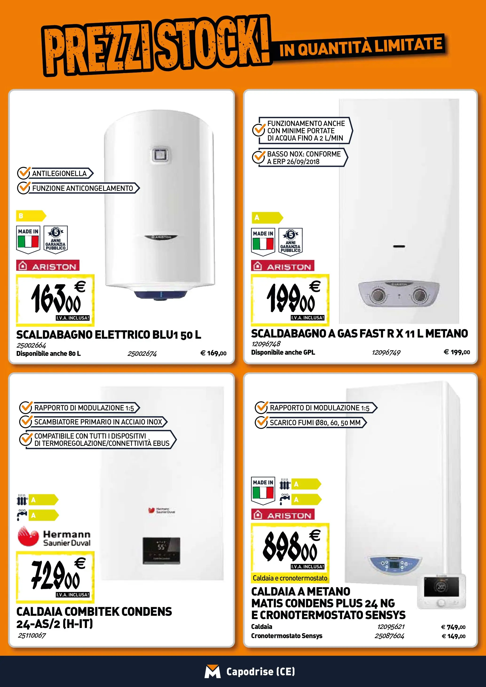 Nuovo TECNOMAT - Straordinari prezzi stock! dal 22/01/2026 > offerte anteprima 🛍️ | Pagina: 6 | Prodotti: Scaldabagno, Caldaia, Acqua