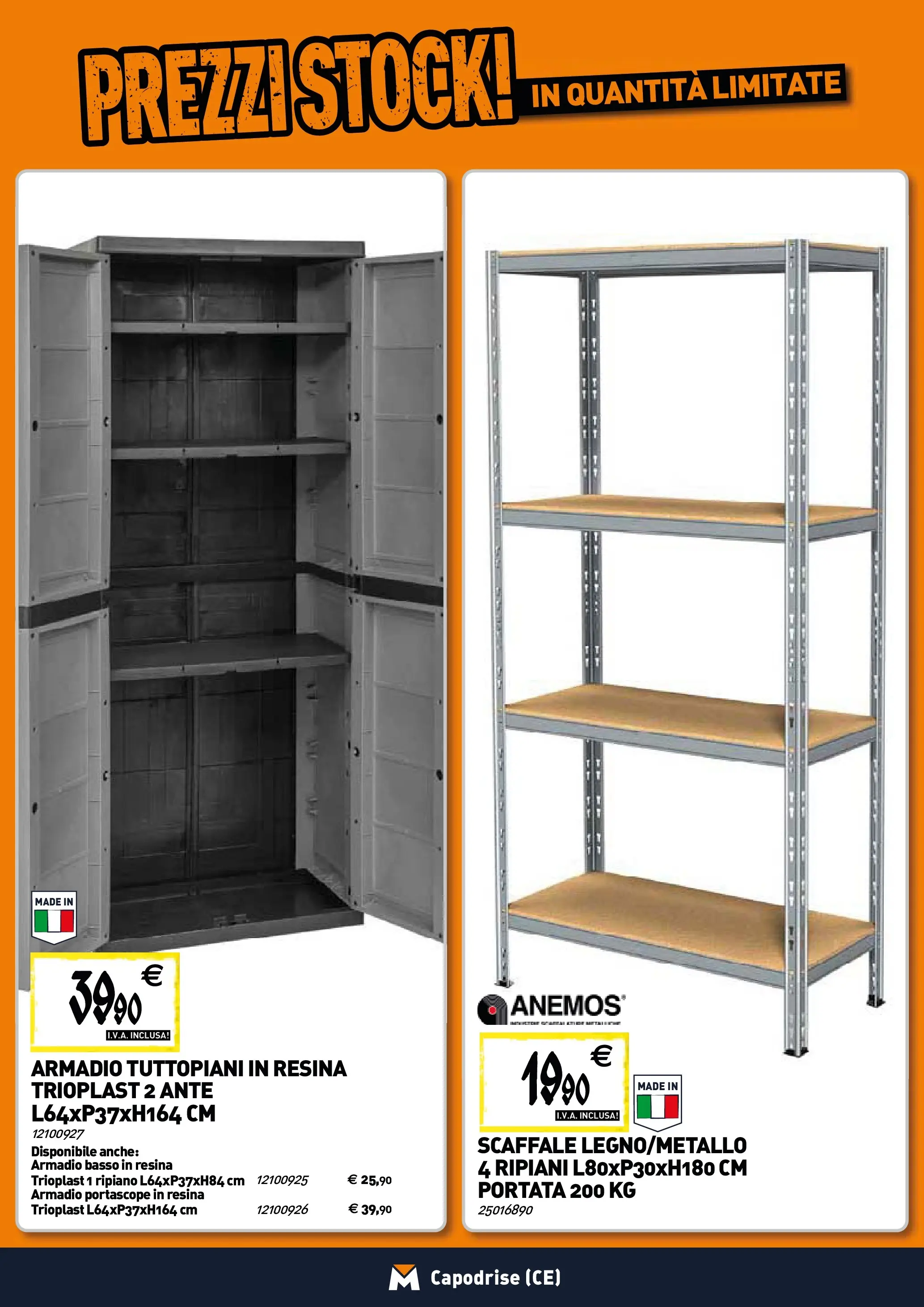 Nuovo TECNOMAT - Straordinari prezzi stock! dal 22/01/2026 > offerte anteprima 🛍️ | Pagina: 20 | Prodotti: Ripiano, Scaffale, Armadio