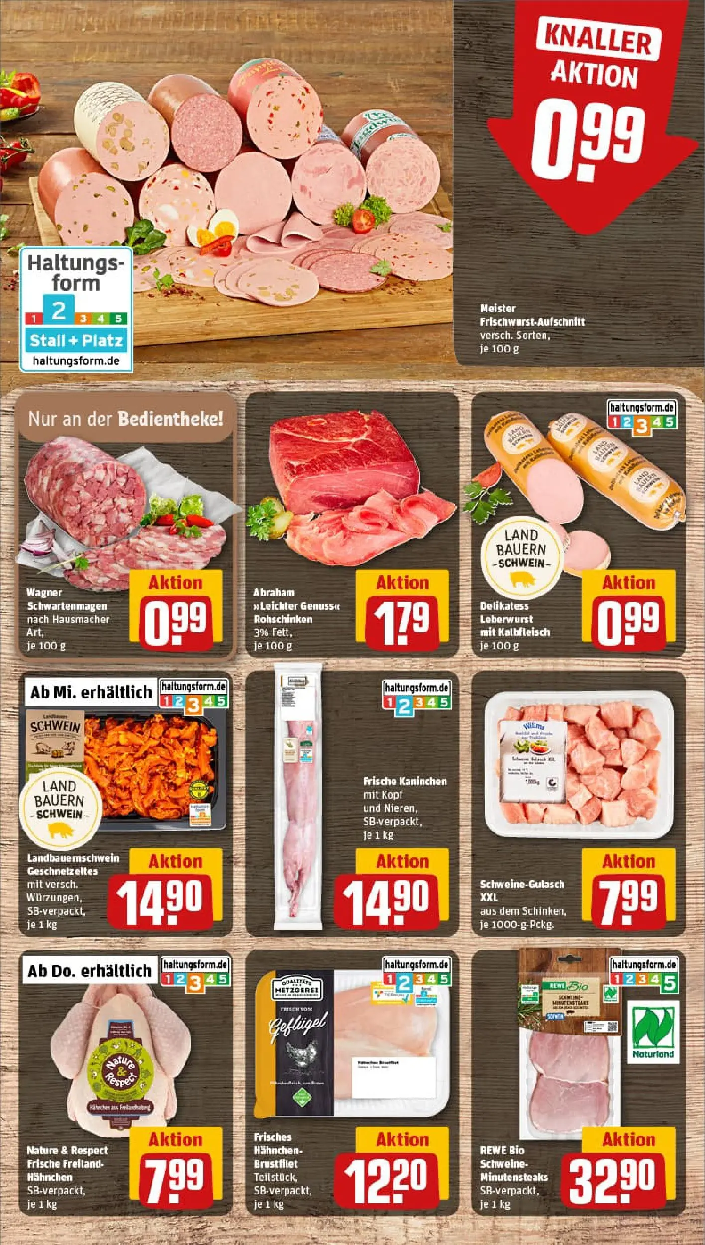 REWE Prospekt ab 26.01.2026 zum Blättern » Angebote | Seite: 8 | Produkte: Schweinegulasch, Hahnchen, Kaninchen
