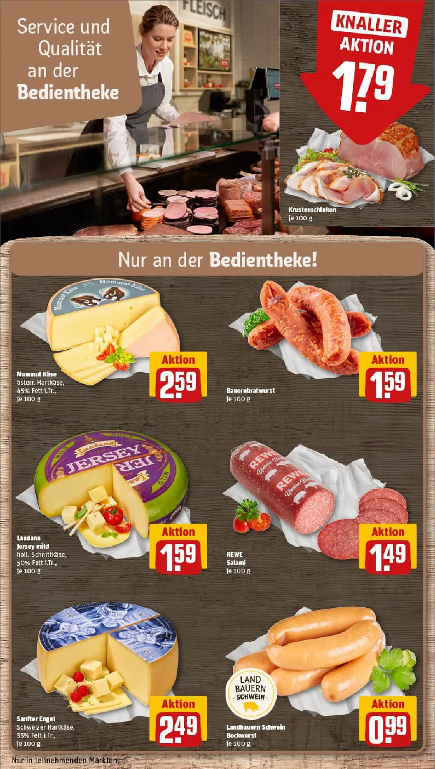 REWE Prospekt ab 26.01.2026 zum Blättern » Angebote | Seite: 11 | Produkte: Bockwurst, Käse, Salami, Fleisch