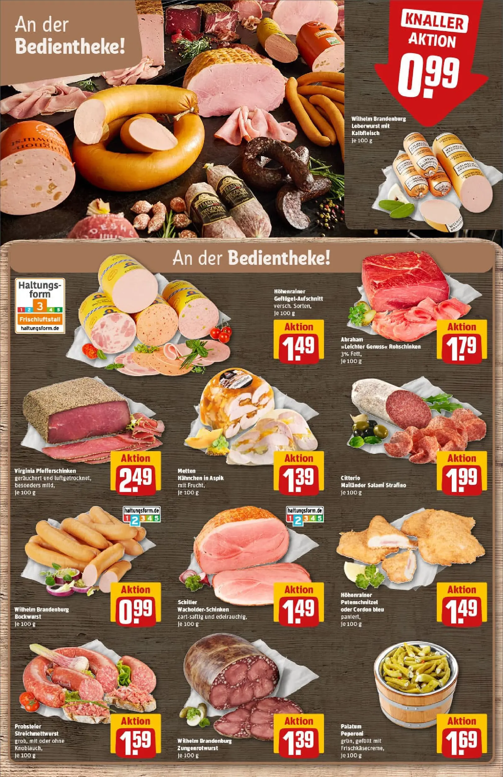 REWE Prospekt ab 26.01.2026 zum Blättern » Angebote | Seite: 10 | Produkte: Bockwurst, Hahnchen, Putenschnitzel, Salami