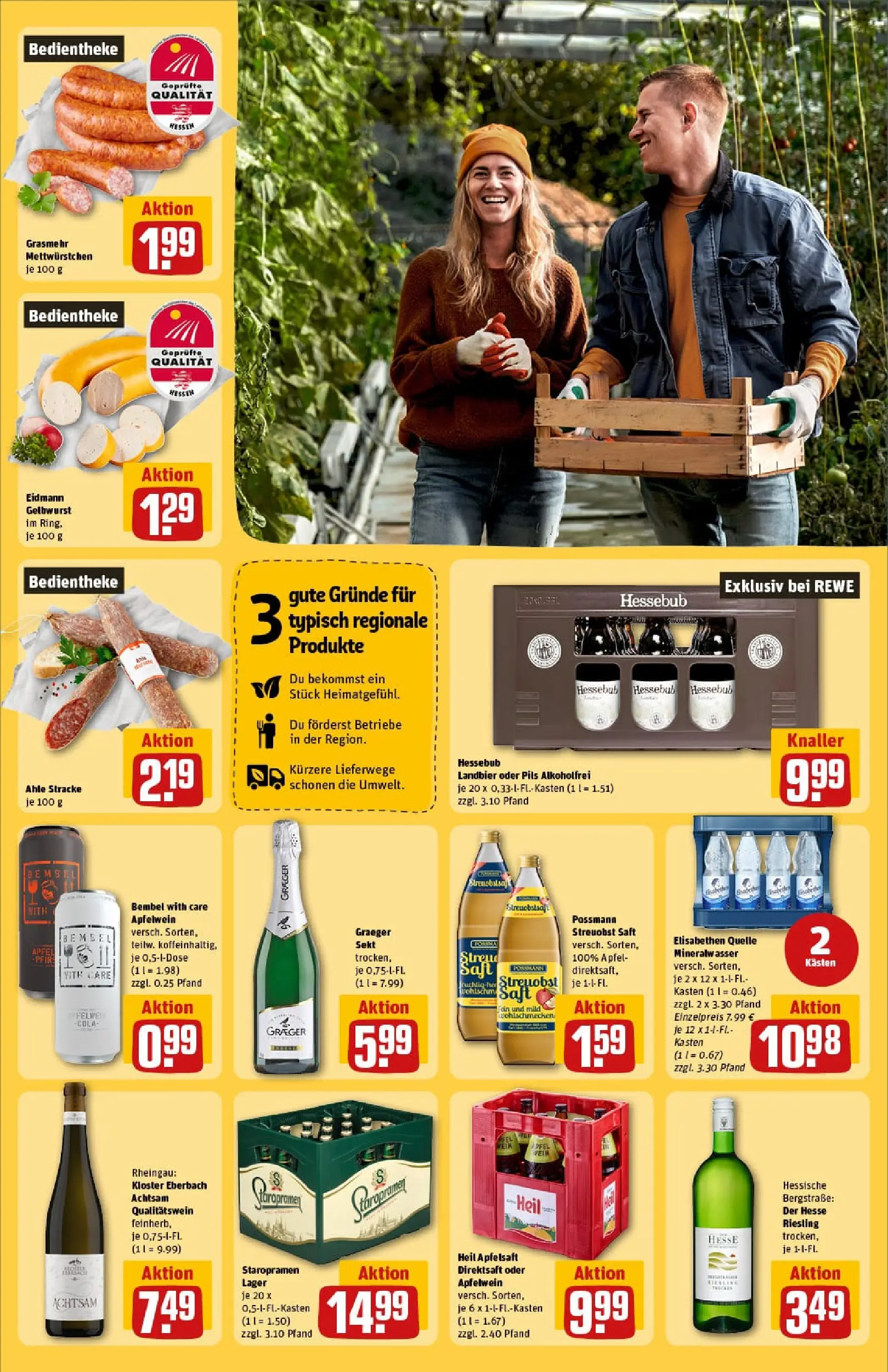 REWE Prospekt ab 26.01.2026 zum Blättern » Angebote | Seite: 23 | Produkte: Äpfel, Apfelsaft, Mineralwasser, Saft