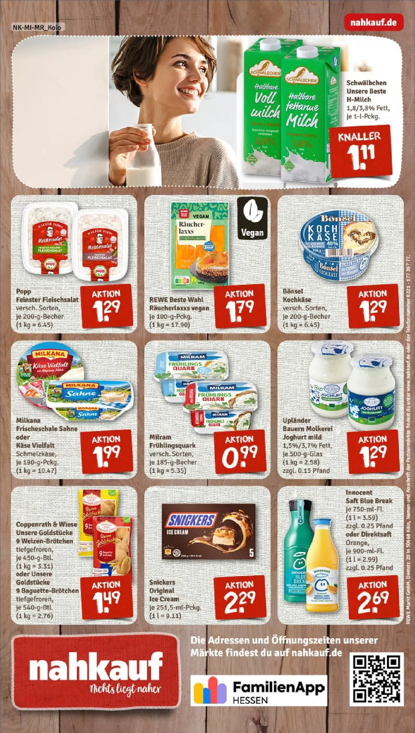 REWE Prospekt ab 26.01.2026 zum Blättern » Angebote | Seite: 8 | Produkte: Quark, Milkana, Sahne, Telefon