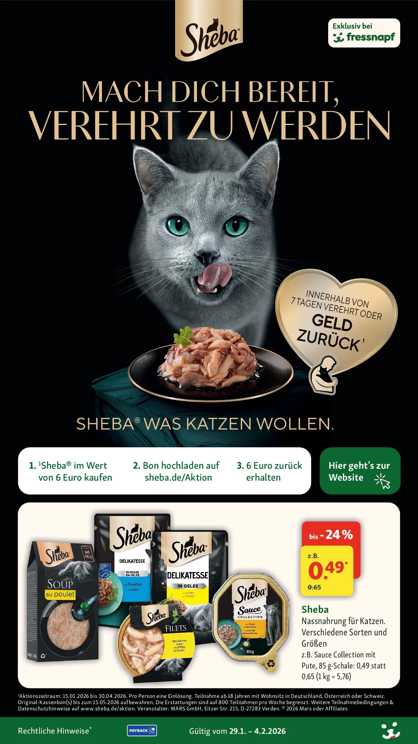 Fressnapf - Fressnapf: Liebe hat vier Pfoten (ab 28.01.2026) zum Blättern | Seite: 13 | Produkte: Pute, Sheba, Thunfisch, Mars