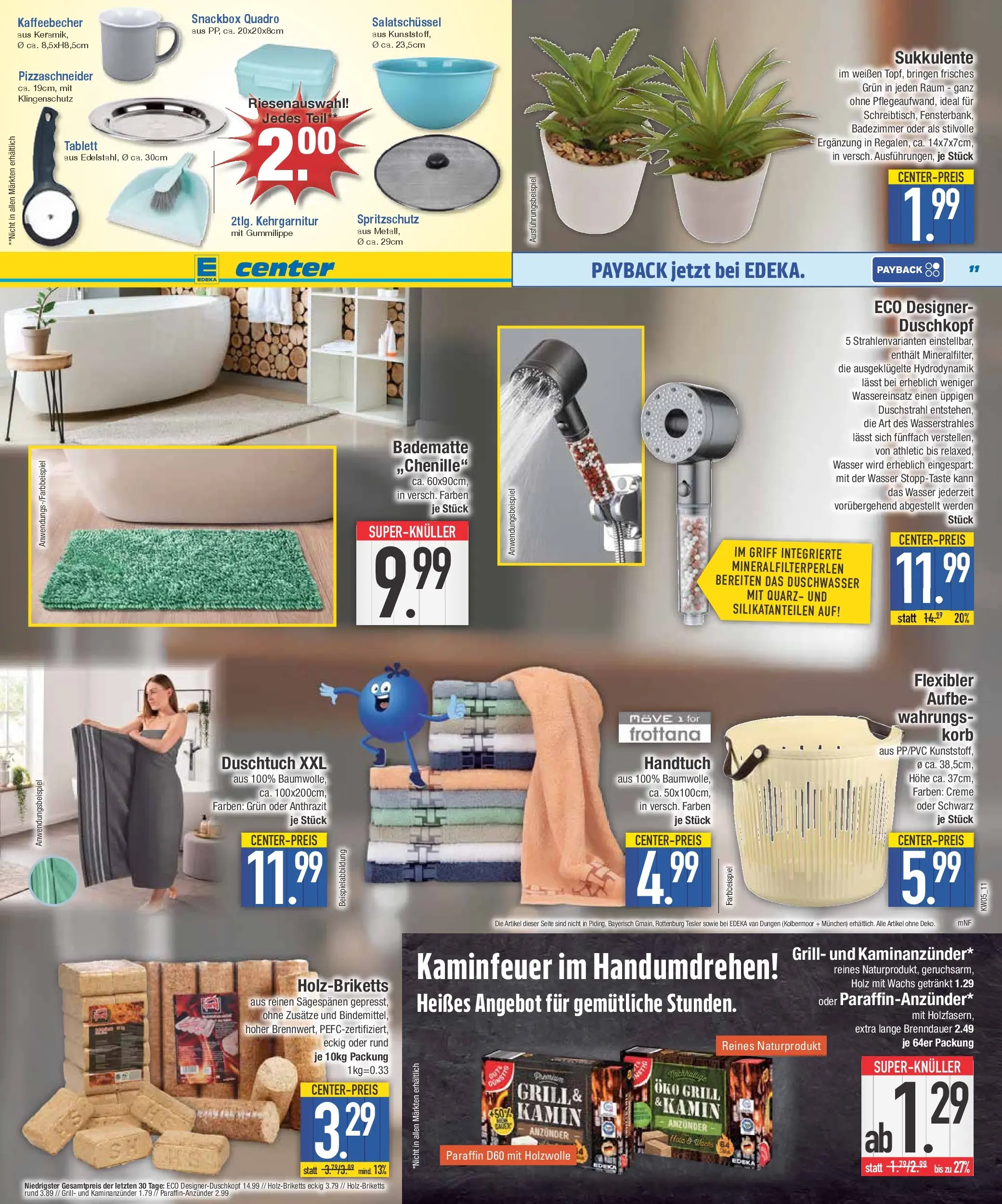 Edeka prospekt Schwabmünchen	 (ab 26.01.2026) » Angebote Online | Seite: 11 | Produkte: Kamin, Korb, Wasser, Duschkopf