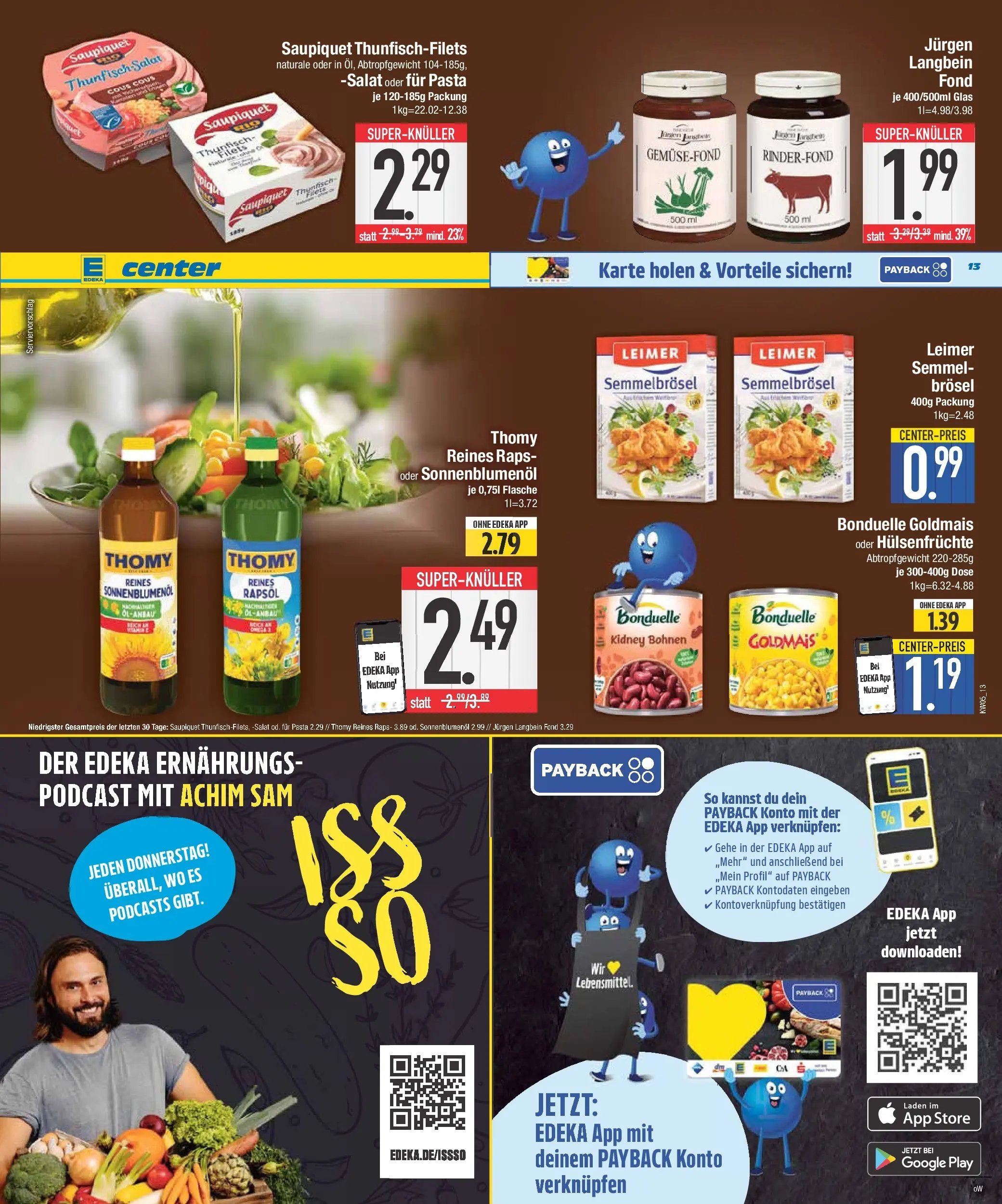 Edeka prospekt Traunstein	 (ab 26.01.2026) » Angebote Online | Seite: 13 | Produkte: Thunfisch, Sonnenblumenol, Pasta, Salat