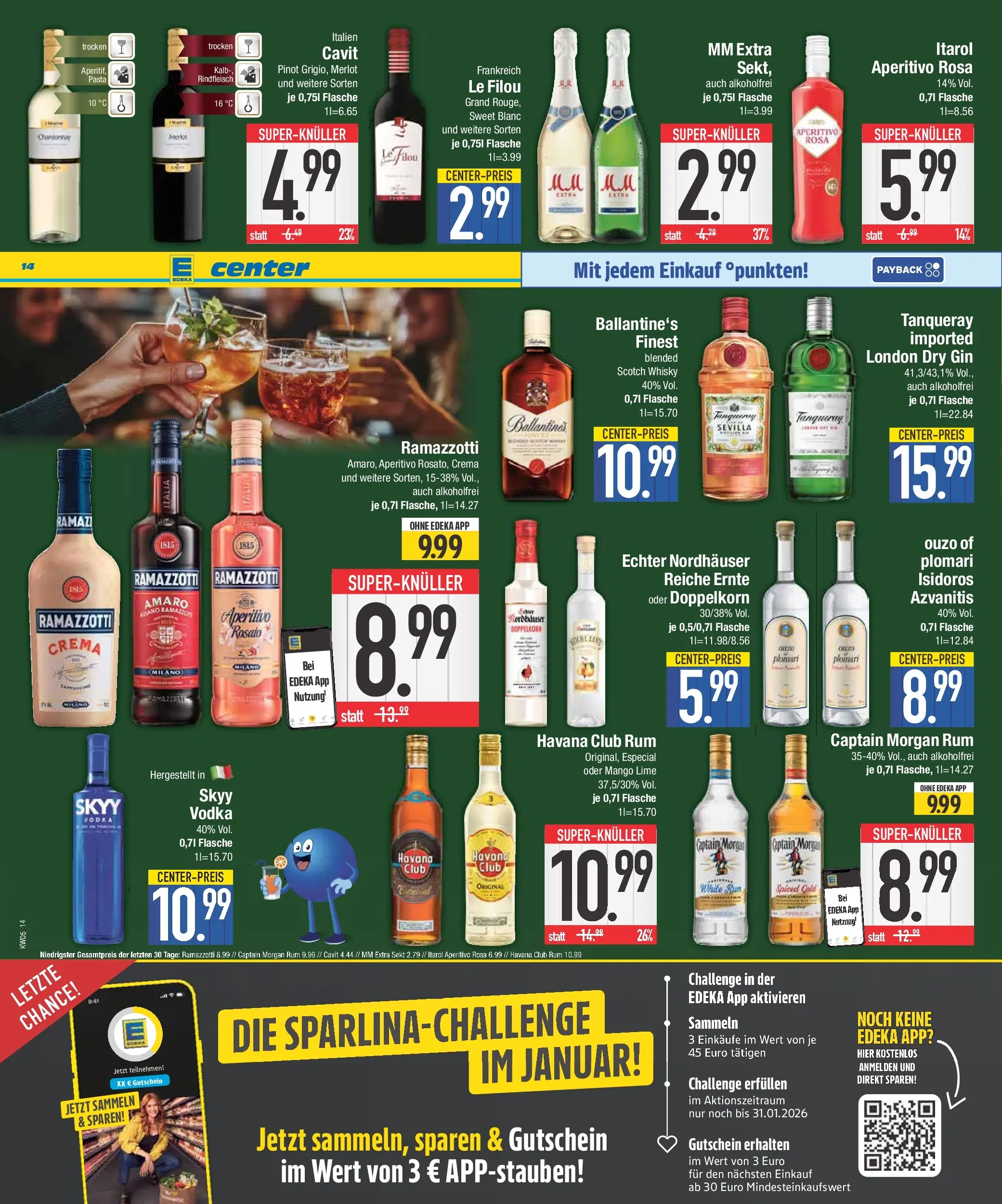 Edeka prospekt Traunstein	 (ab 26.01.2026) » Angebote Online | Seite: 14 | Produkte: Whisky, Sekt, Rum, Merlot