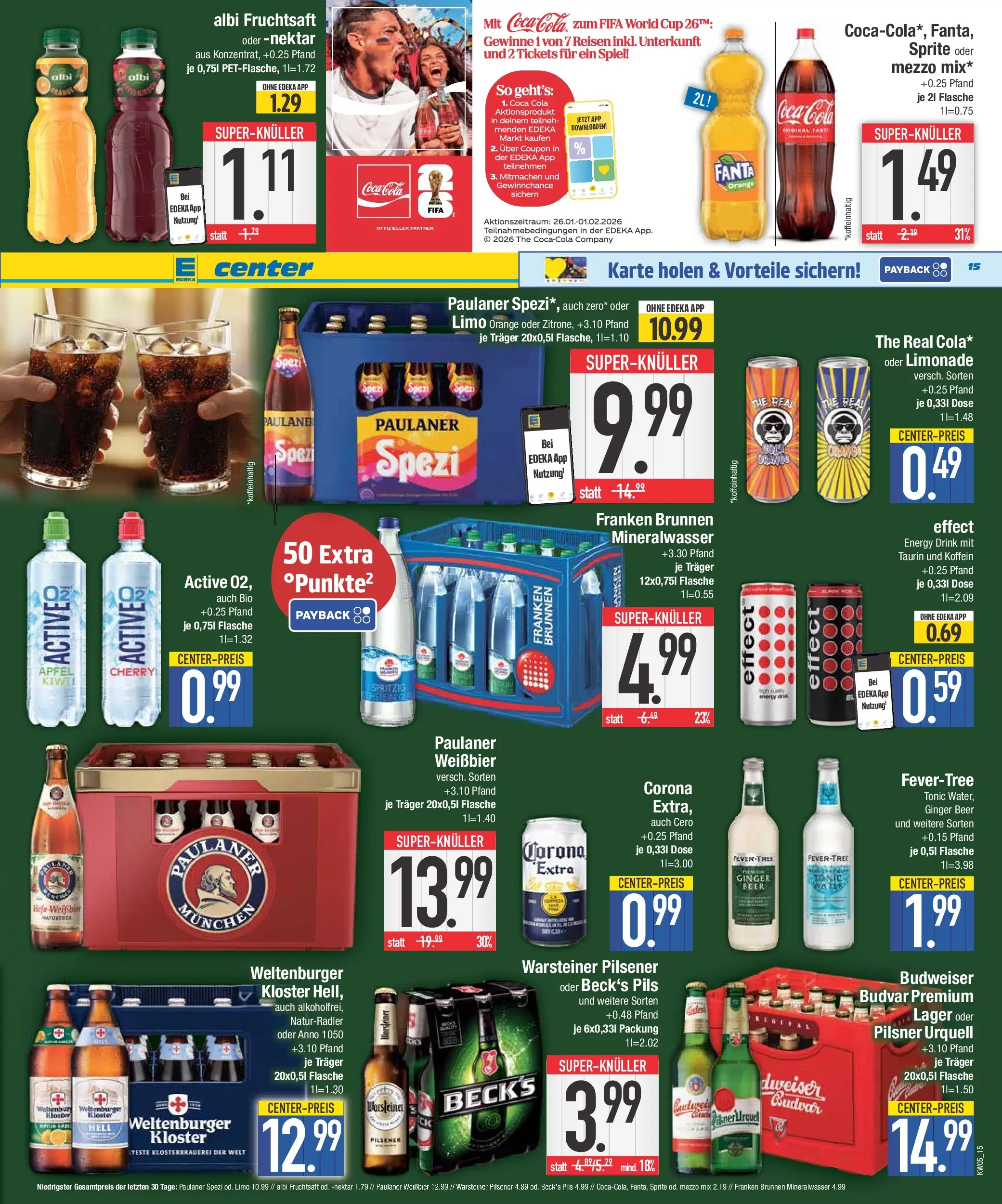 Edeka prospekt Traunstein	 (ab 26.01.2026) » Angebote Online | Seite: 15 | Produkte: Mezzo mix, Cola, Energy, Pils