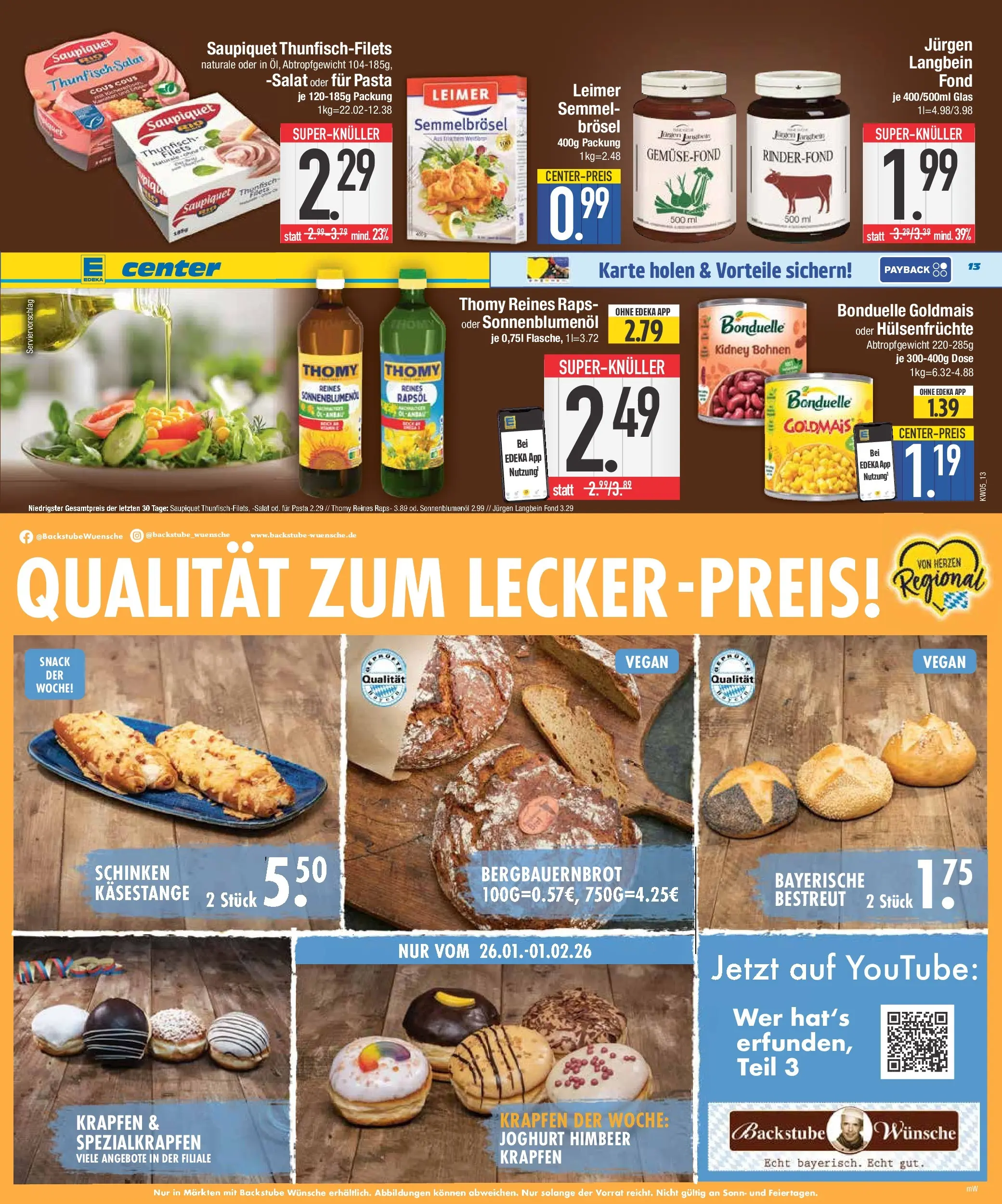 Edeka prospekt Neustadt	 (ab 26.01.2026) » Angebote Online | Seite: 13 | Produkte: Joghurt, Rapsöl, Sonnenblumenol, Donuts