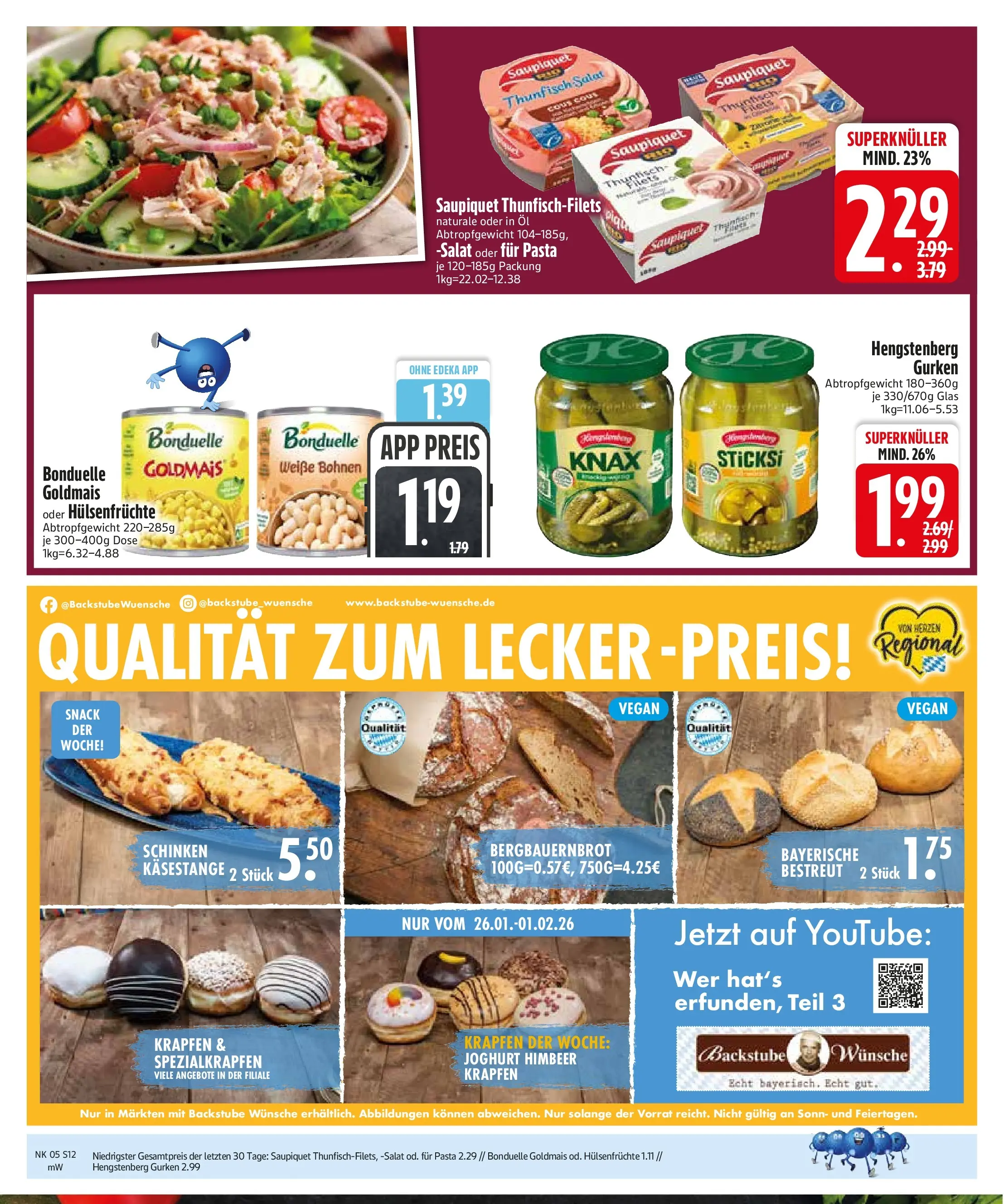 Edeka prospekt Regensburg	 (ab 26.01.2026) » Angebote Online | Seite: 14 | Produkte: Öl, Donuts, Schinken, Salat