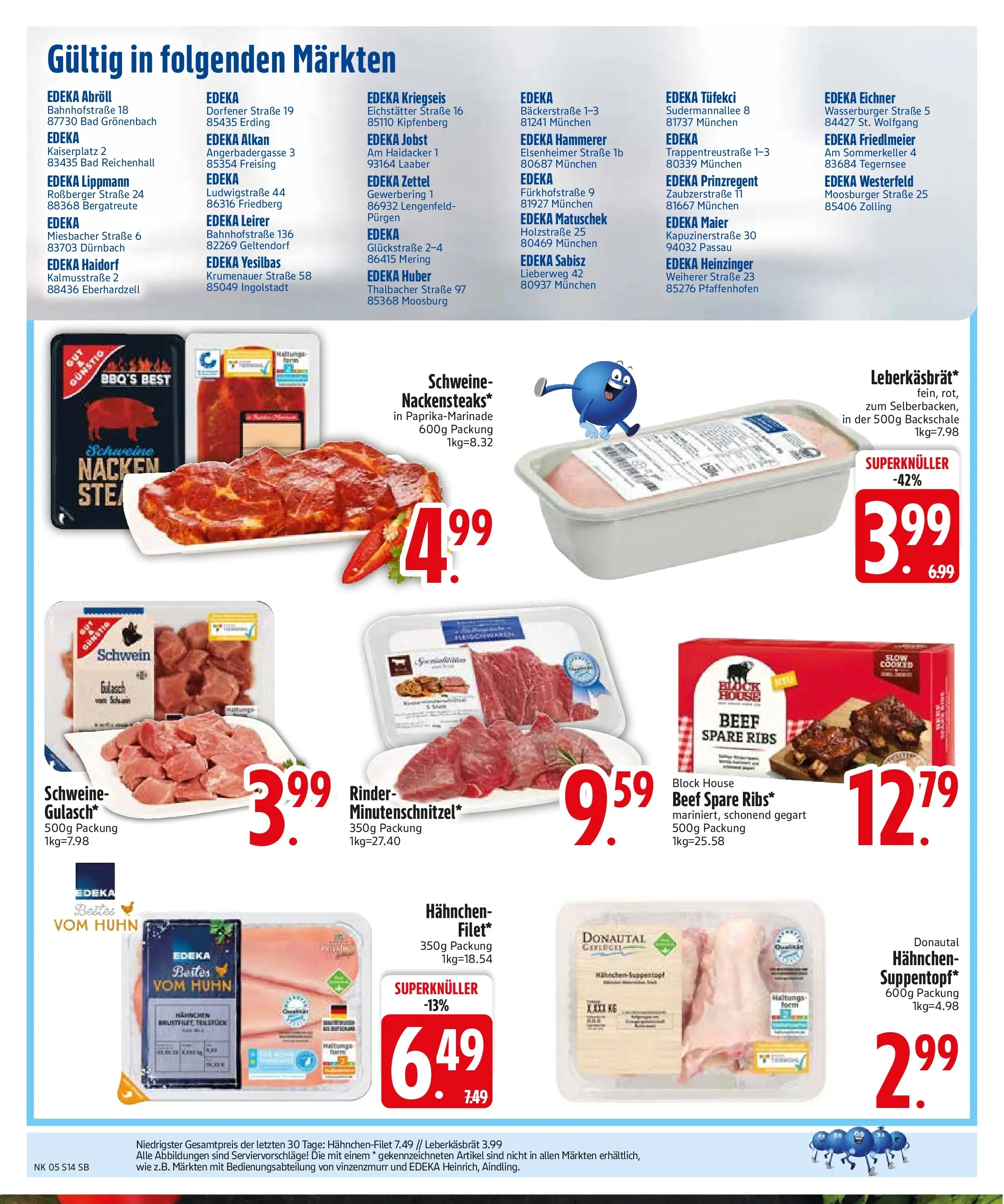 Edeka prospekt München	 (ab 26.01.2026) » Angebote Online | Seite: 16 | Produkte: Hahnchen, Bad, Spare ribs, Gulasch