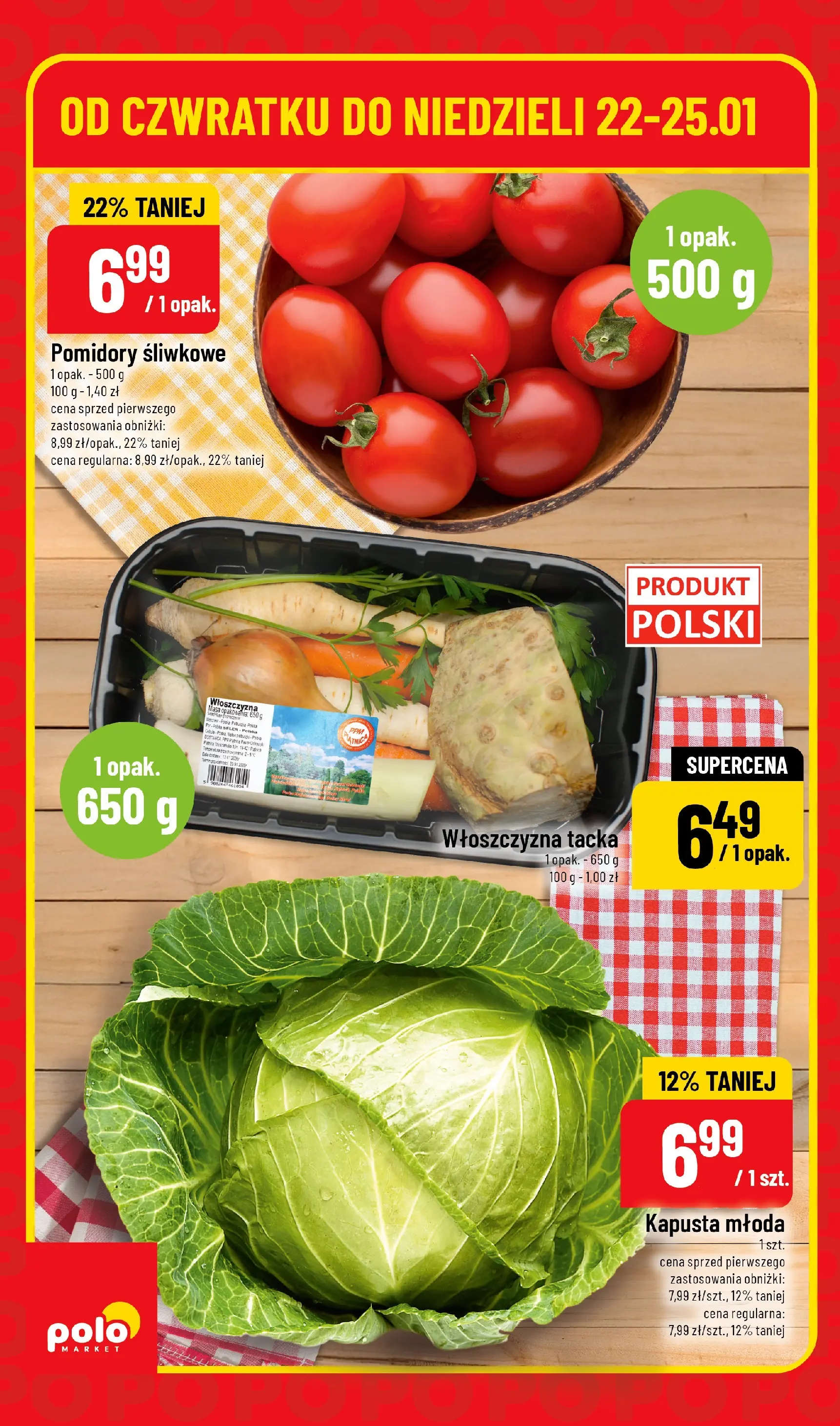 Nowa POLOmarket gazetka od jutra 22.01.2026 (PDF) | Strona: 2 | Produkty: Kapusta, Pomidory