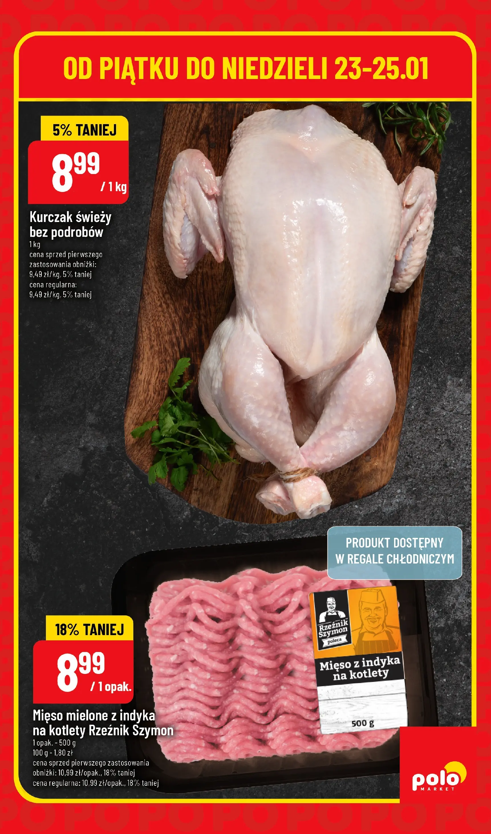 Nowa POLOmarket gazetka od jutra 22.01.2026 (PDF) | Strona: 5 | Produkty: Kurczak, Mięso, Mięso z indyka, Kotlety