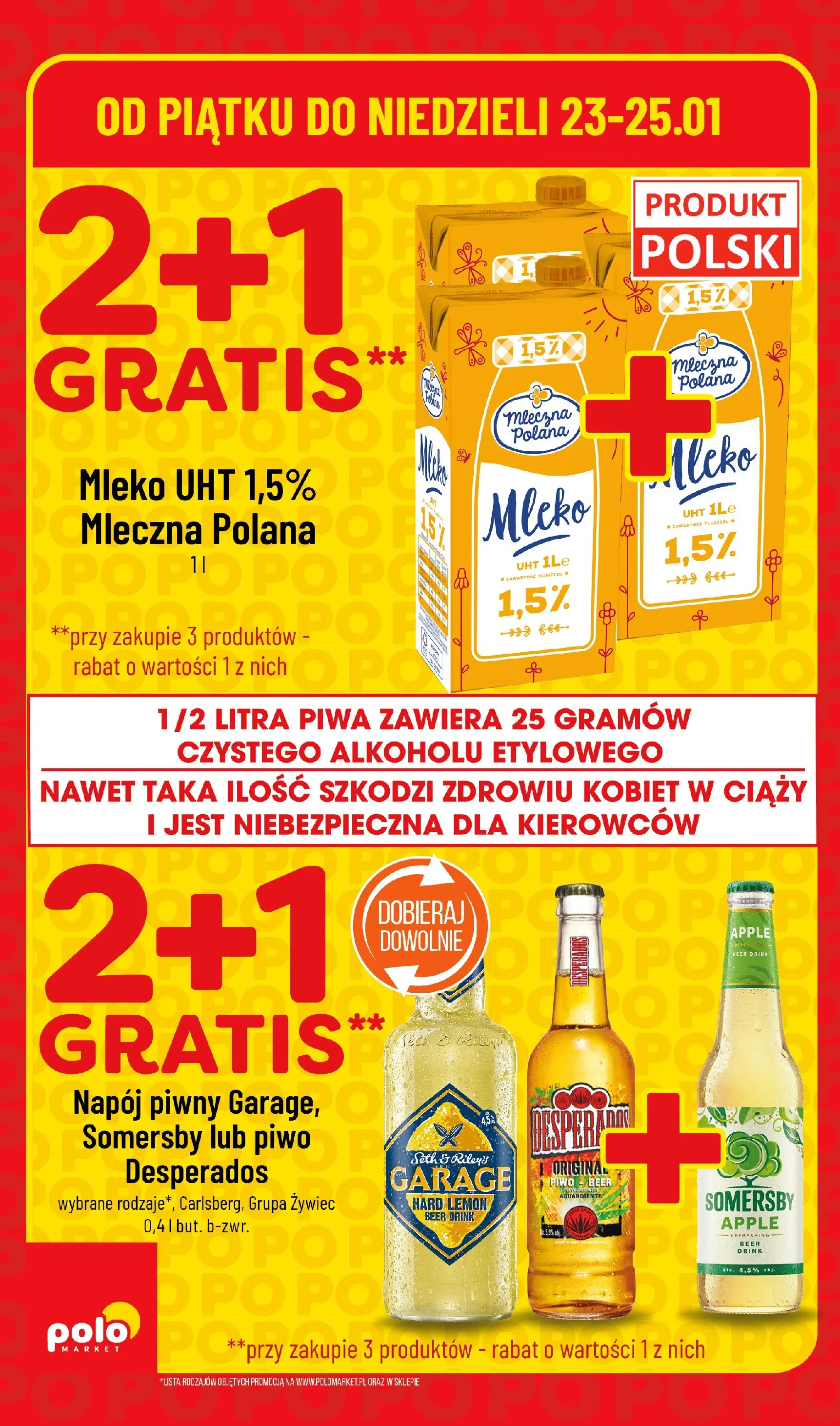 Nowa POLOmarket gazetka od jutra 22.01.2026 (PDF) | Strona: 6 | Produkty: Mleko, Piwo, Somersby