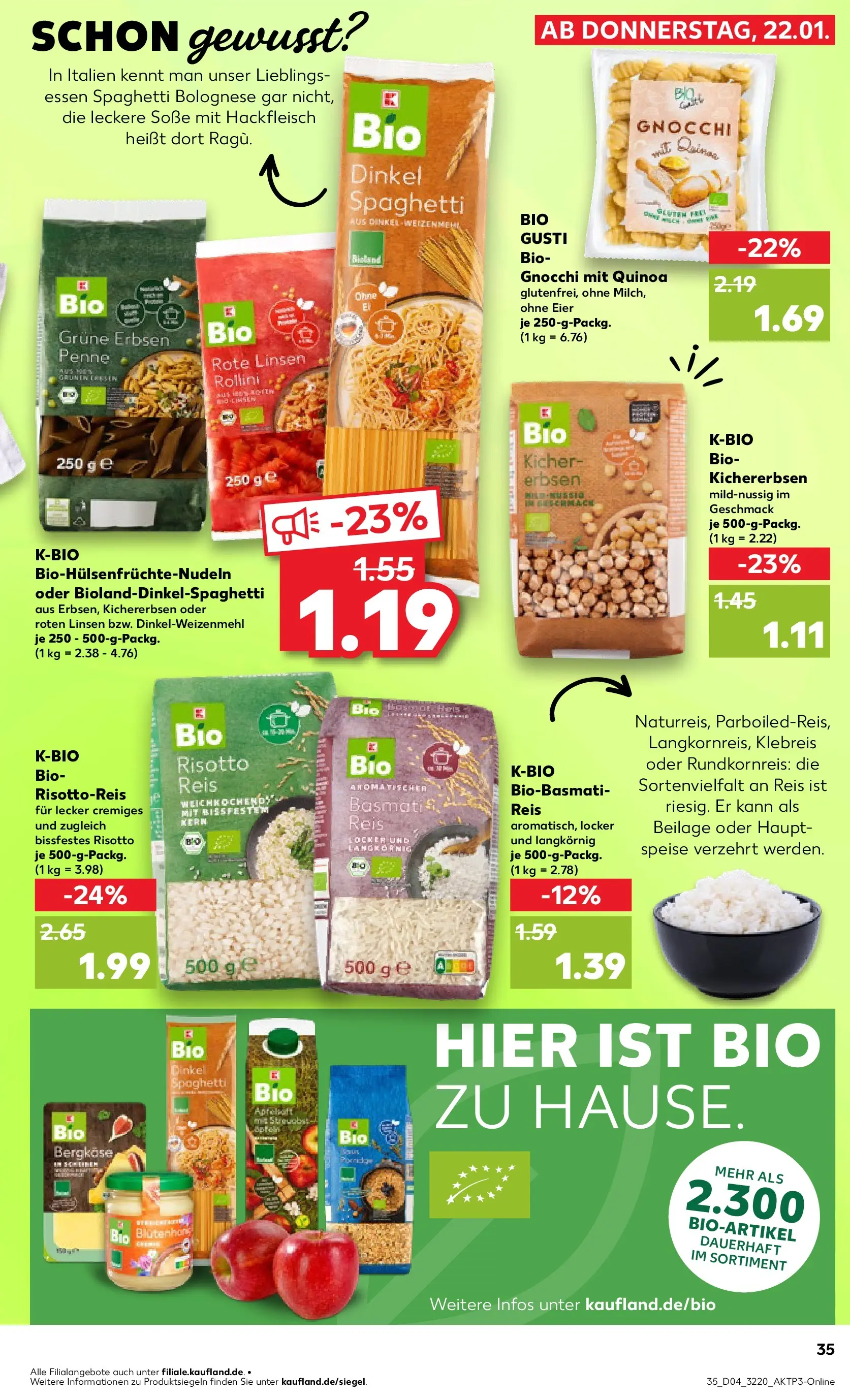 Prospekt Kaufland ab 26.01.2026 » Angebote Online zum Blättern | Seite: 35 | Produkte: Weizenmehl, Soße, Reis, Hackfleisch