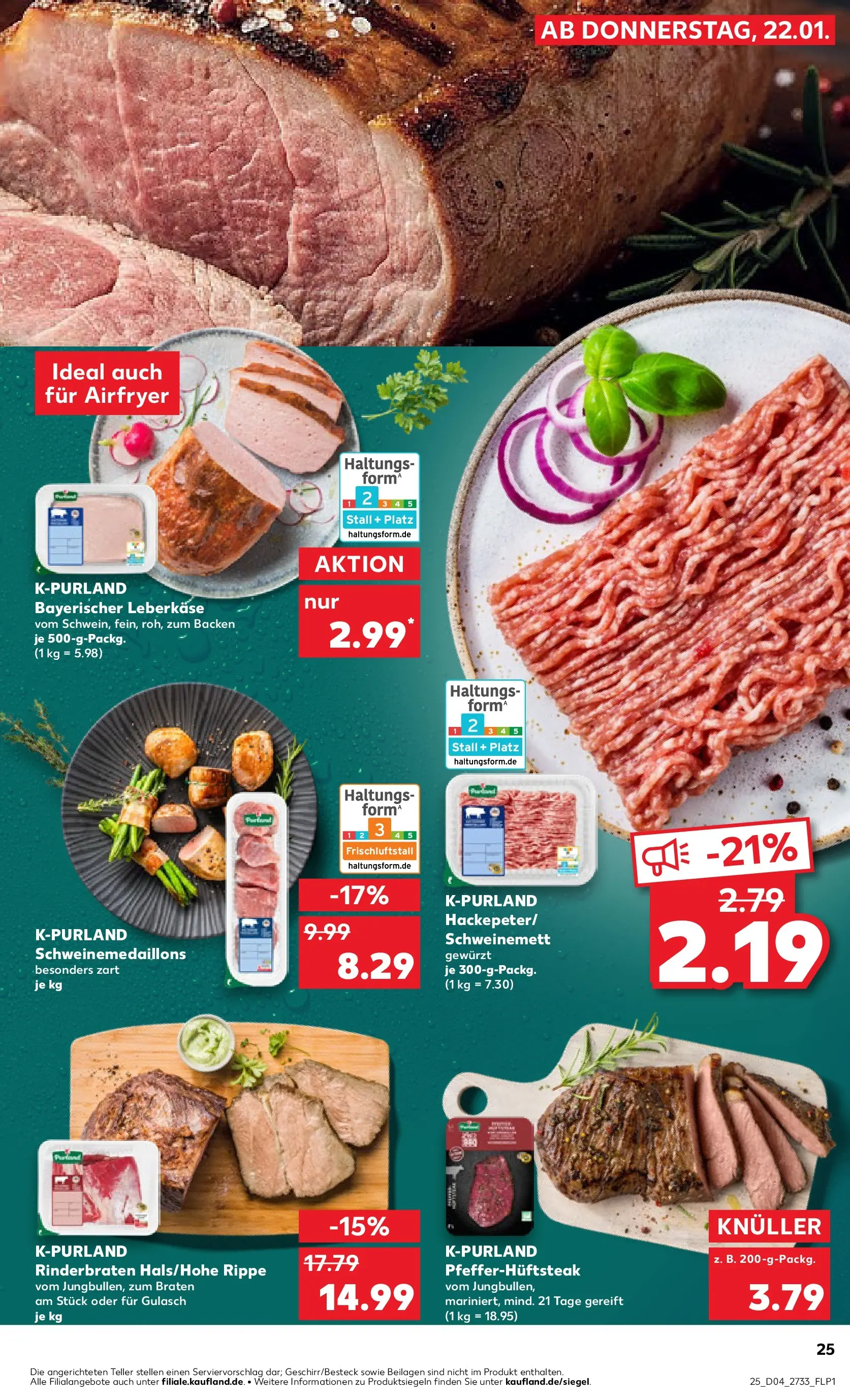 Prospekt Kaufland ab 25.01.2026 » Angebote Online zum Blättern | Seite: 25 | Produkte: Rinderbraten, Gulasch, Leberkase