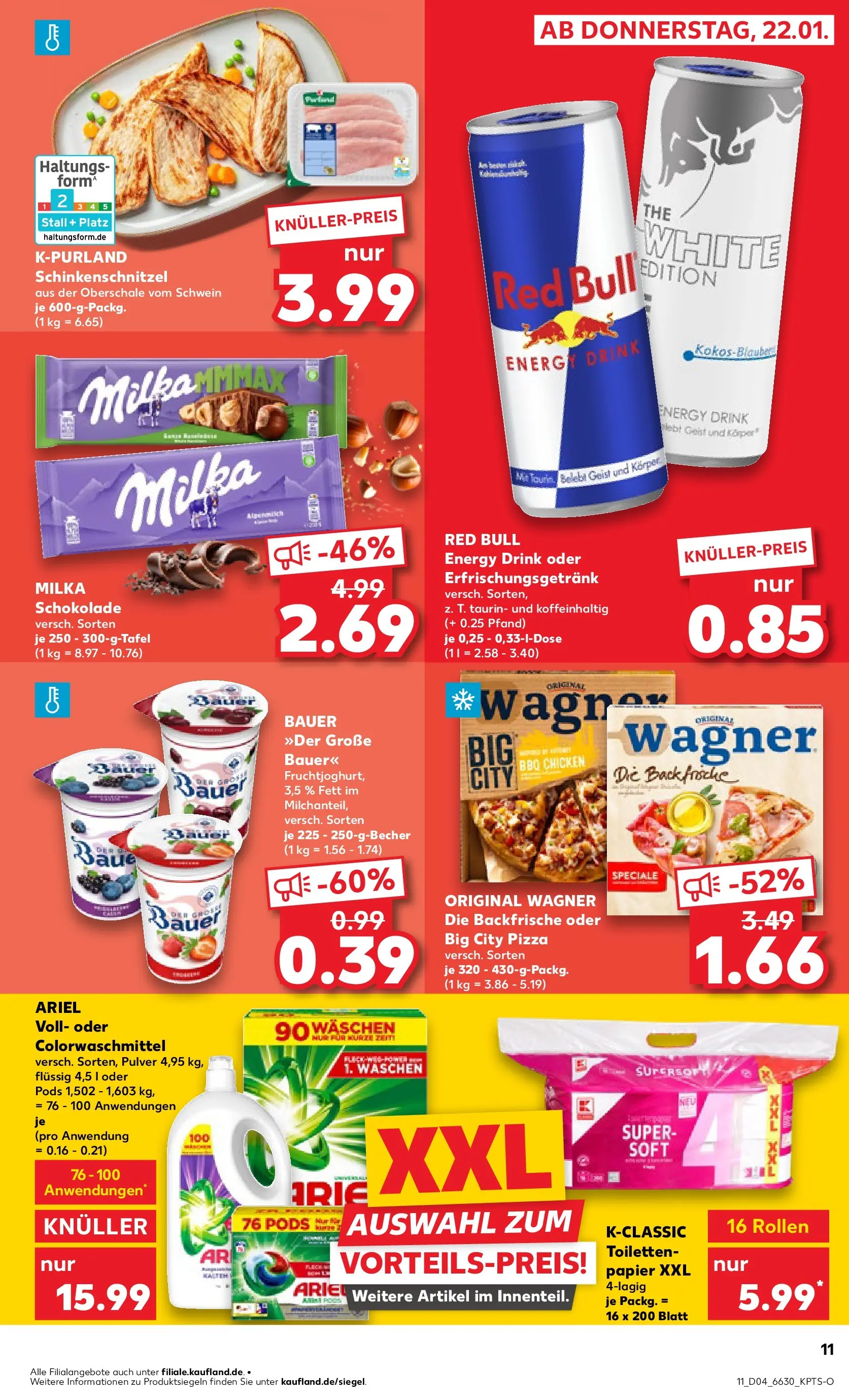 Prospekt Kaufland ab 25.01.2026 » Angebote Online zum Blättern | Seite: 11 | Produkte: Milka schokolade, Milka, Pizza, Toilettenpapier
