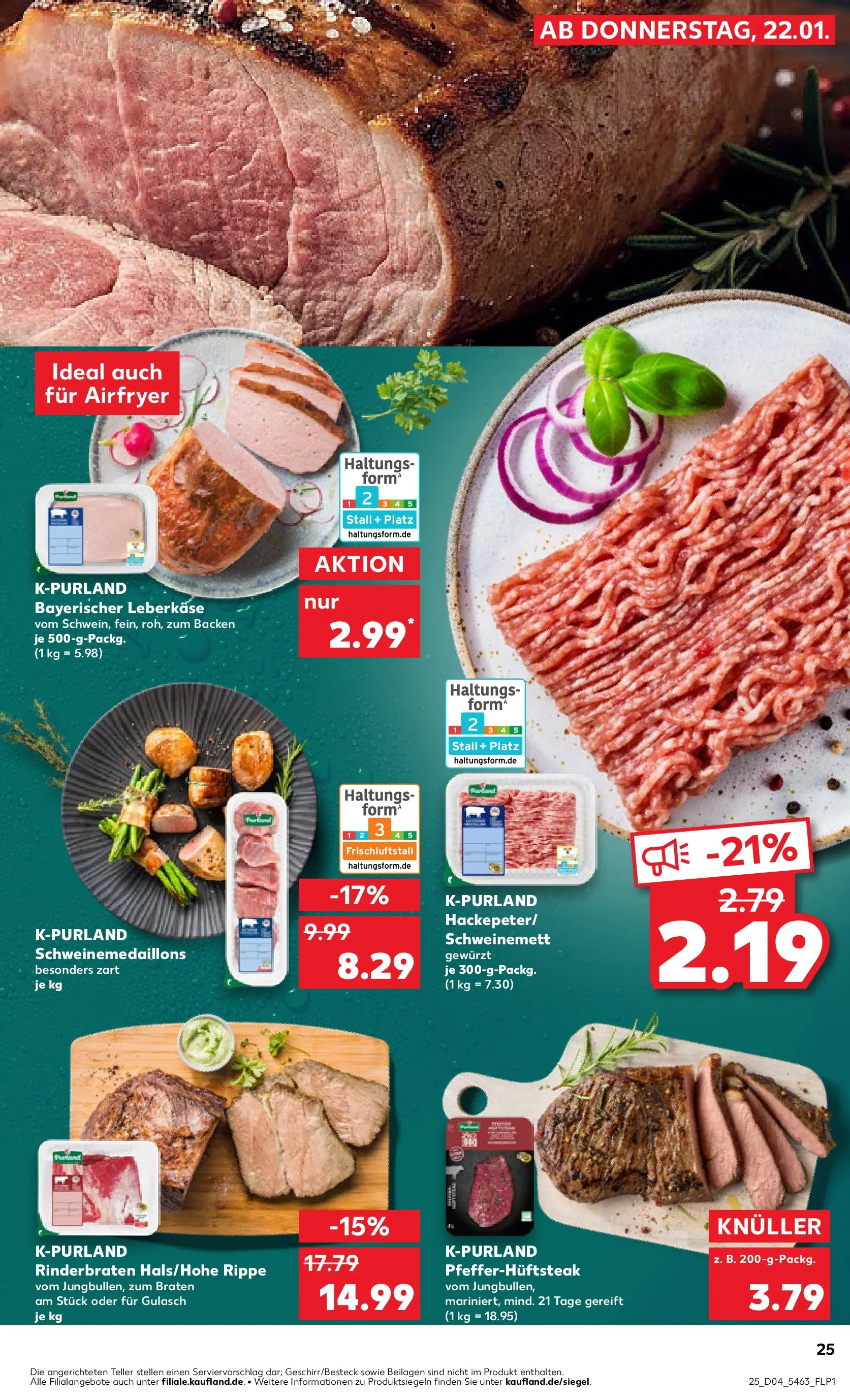 Prospekt Kaufland ab 25.01.2026 » Angebote Online zum Blättern | Seite: 25 | Produkte: Rinderbraten, Gulasch, Leberkase