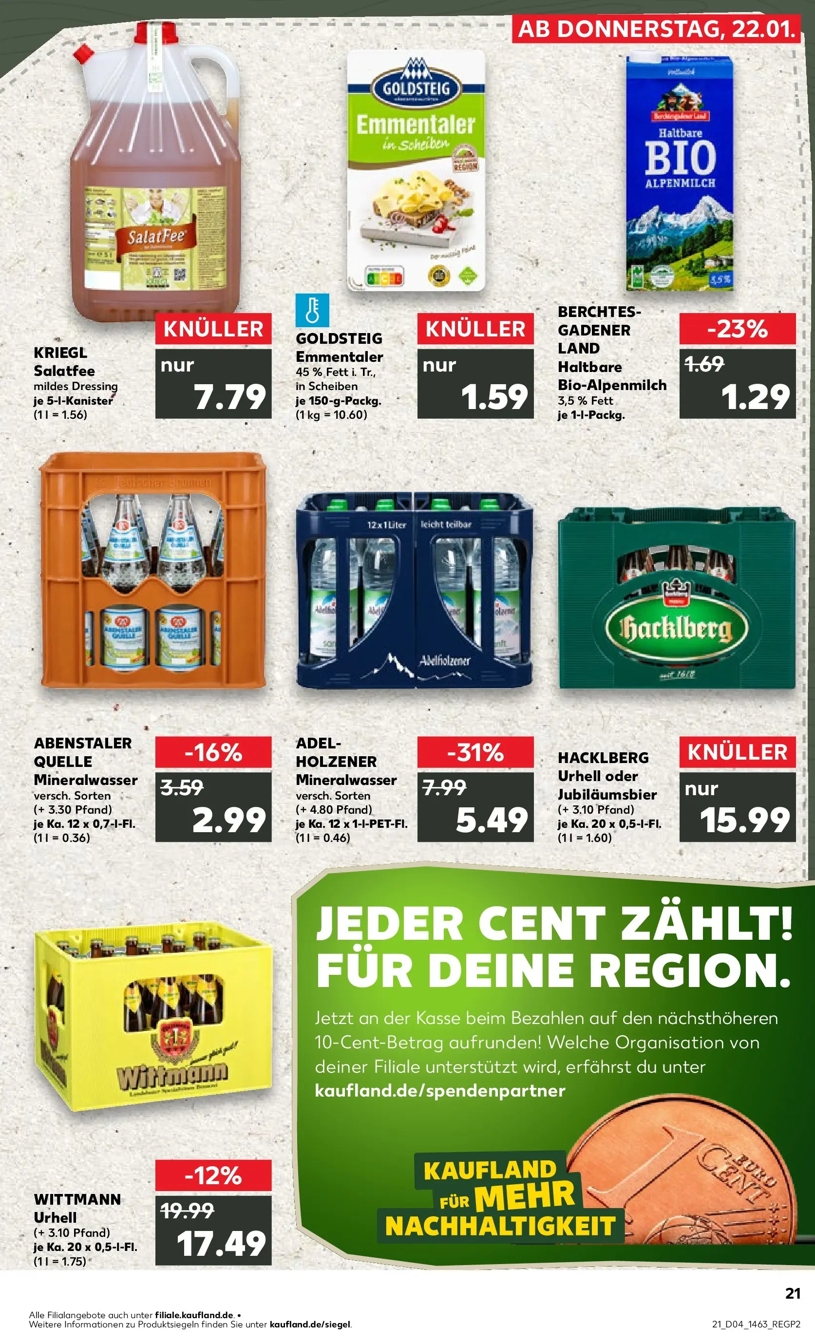 Prospekt Kaufland ab 25.01.2026 » Angebote Online zum Blättern | Seite: 21 | Produkte: Dressing, Mineralwasser