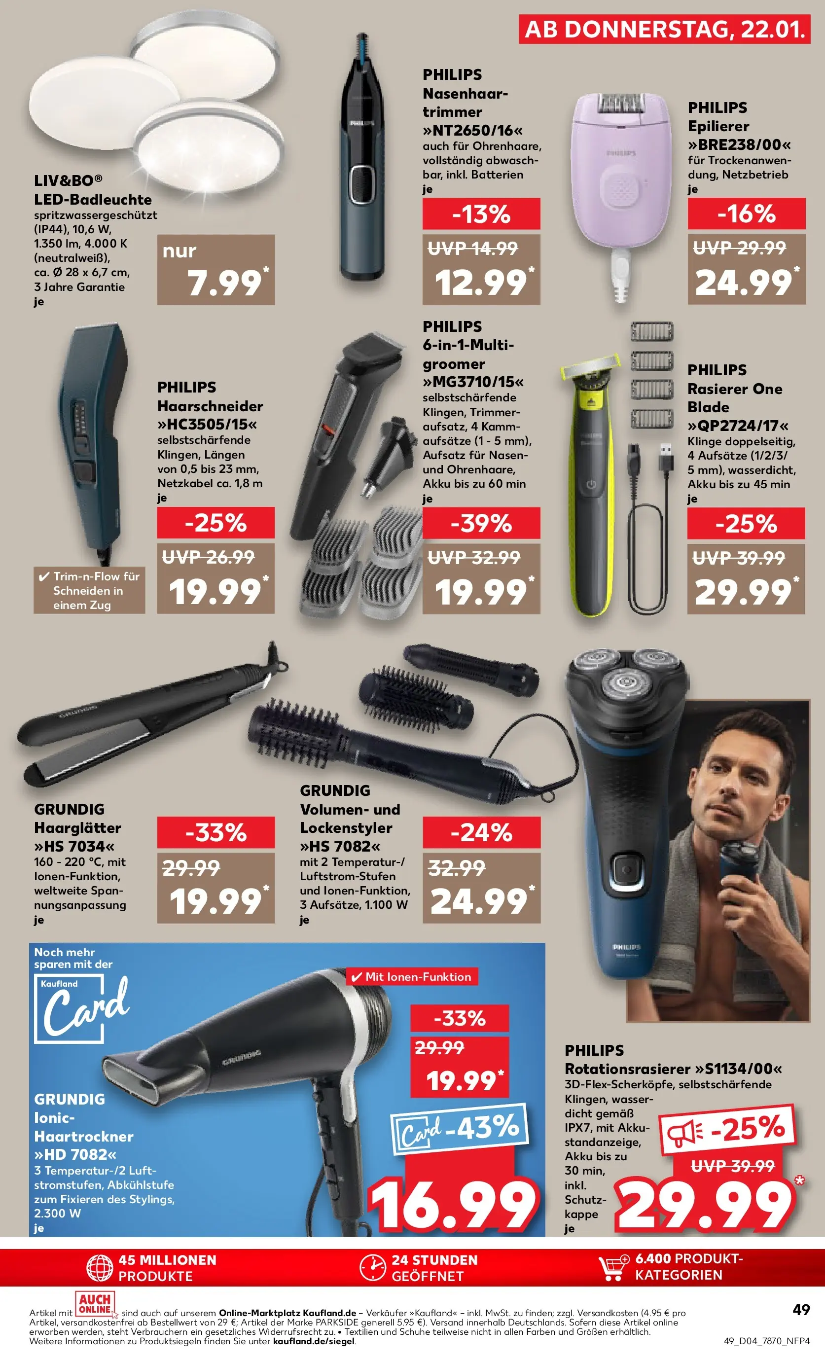 Prospekt Kaufland ab 25.01.2026 » Angebote Online zum Blättern | Seite: 49 | Produkte: Haartrockner, Haarglätter, Batterien, Wasser