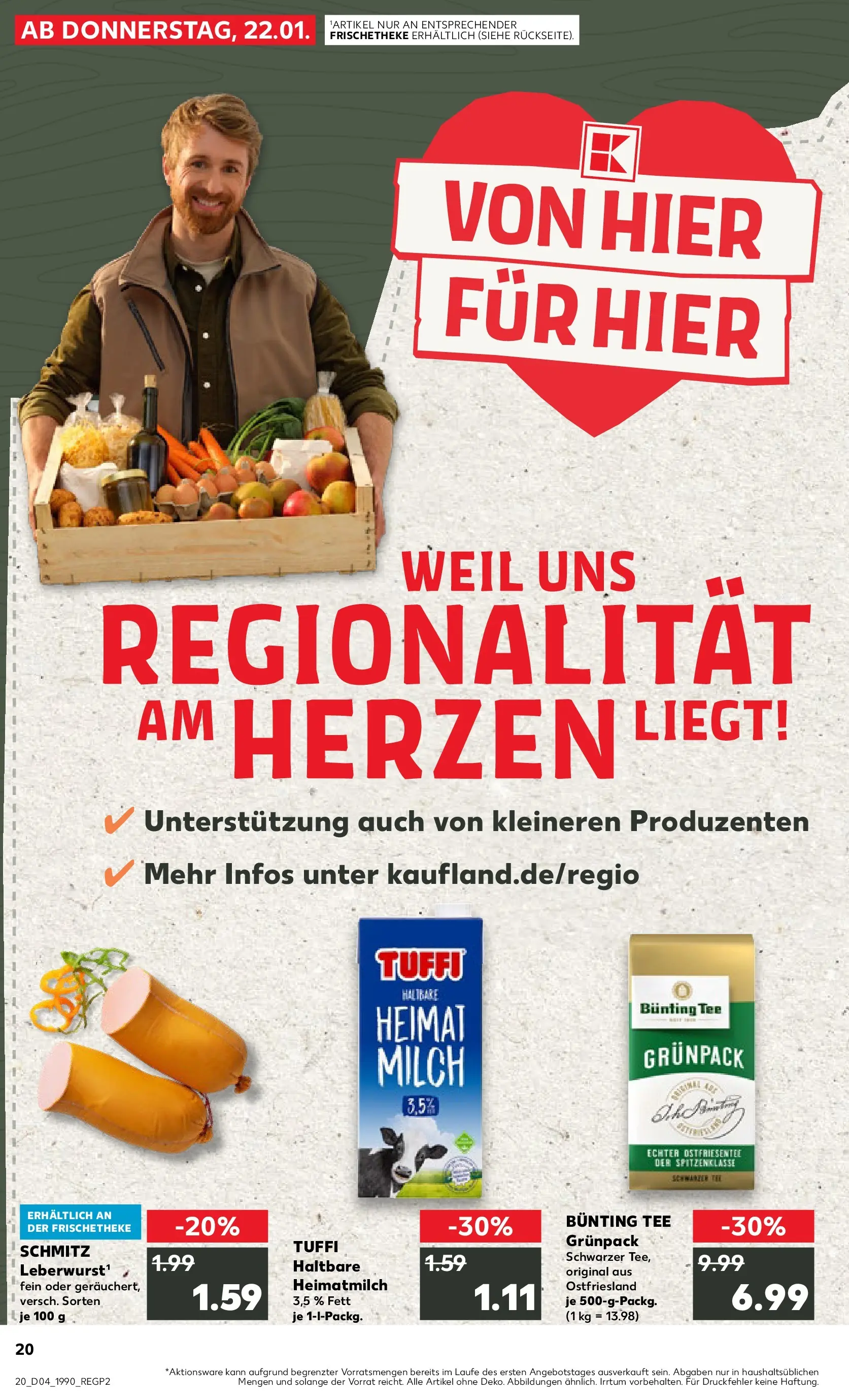 Prospekt Kaufland ab 25.01.2026 » Angebote Online zum Blättern | Seite: 20 | Produkte: Milch, Tee