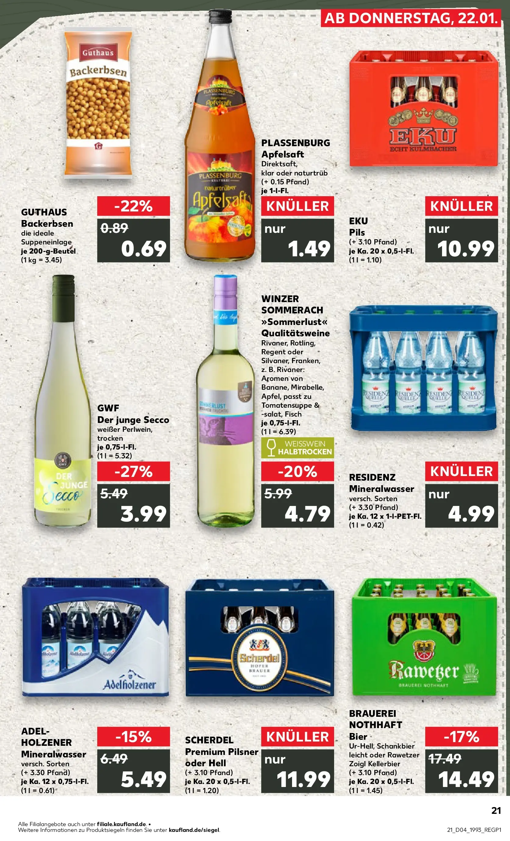 Prospekt Kaufland ab 25.01.2026 » Angebote Online zum Blättern | Seite: 21 | Produkte: Weißwein, Pils, Apple, Fisch