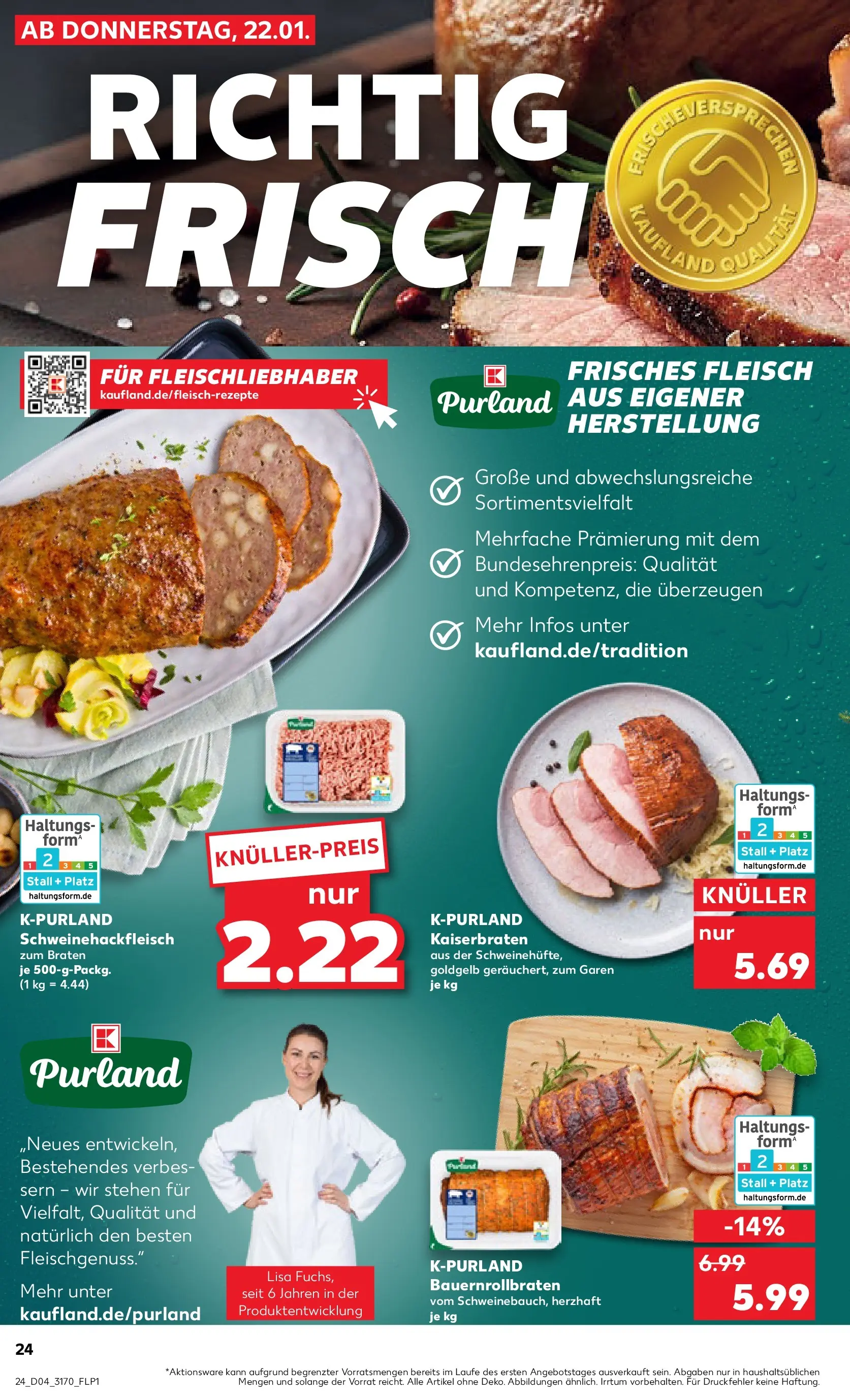 Prospekt Kaufland ab 26.01.2026 » Angebote Online zum Blättern | Seite: 24 | Produkte: Fleisch