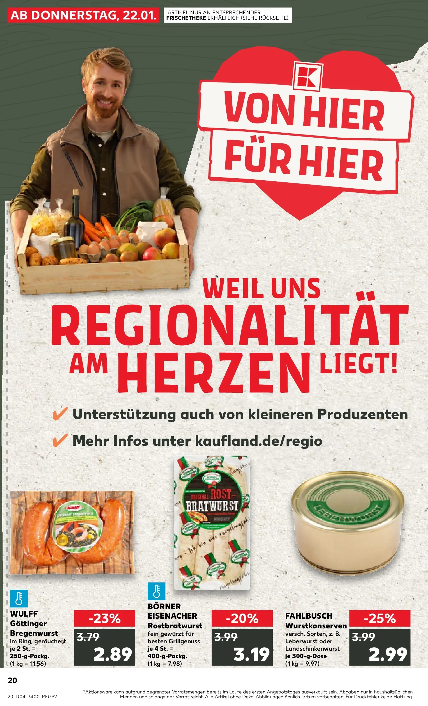 Prospekt Kaufland ab 25.01.2026 » Angebote Online zum Blättern | Seite: 20 | Produkte: Bratwurst