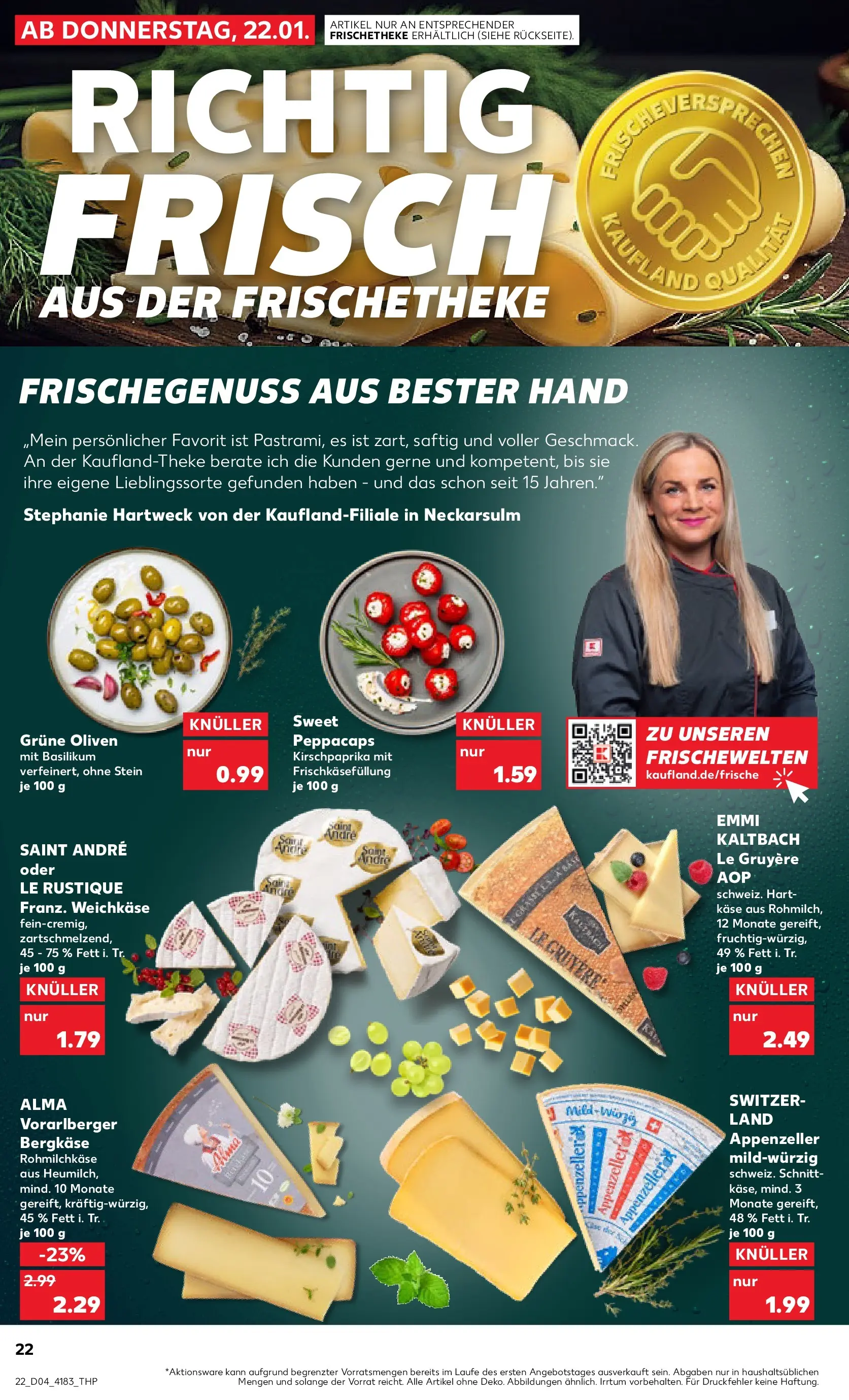 Prospekt Kaufland ab 25.01.2026 » Angebote Online zum Blättern | Seite: 22 | Produkte: Käse