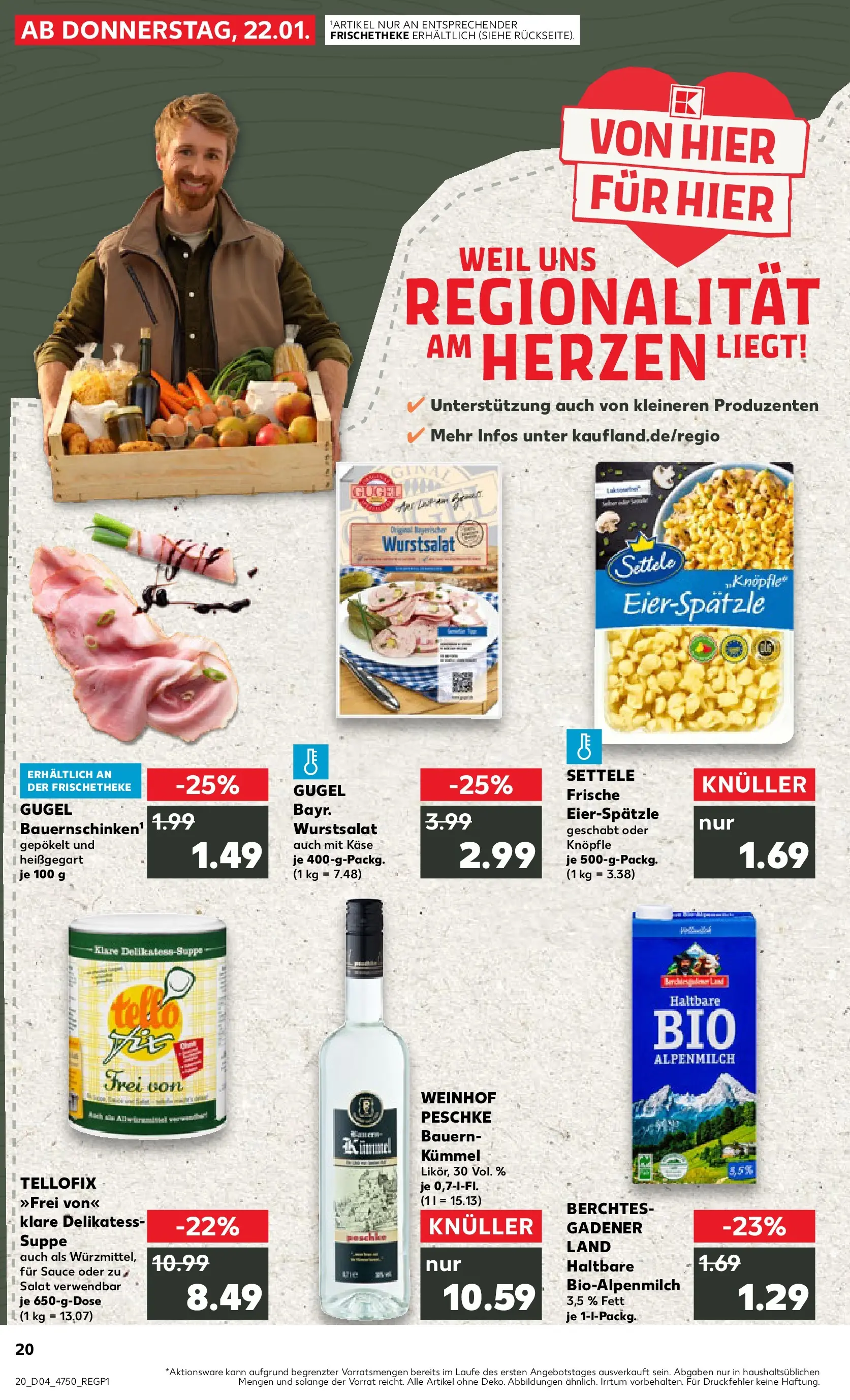 Prospekt Kaufland ab 25.01.2026 » Angebote Online zum Blättern | Seite: 20 | Produkte: Käse, Salat