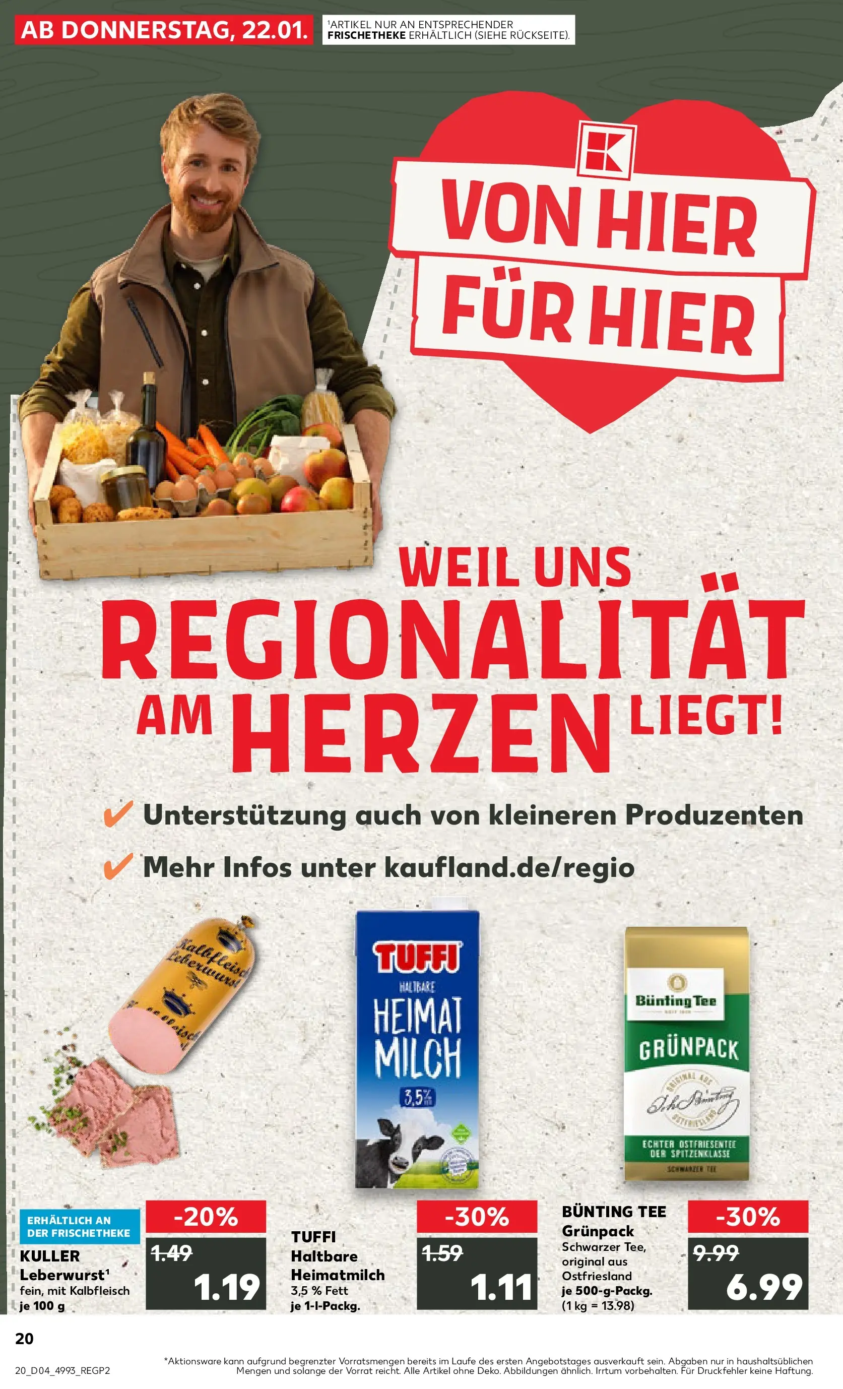 Prospekt Kaufland ab 25.01.2026 » Angebote Online zum Blättern | Seite: 20 | Produkte: Milch, Tee